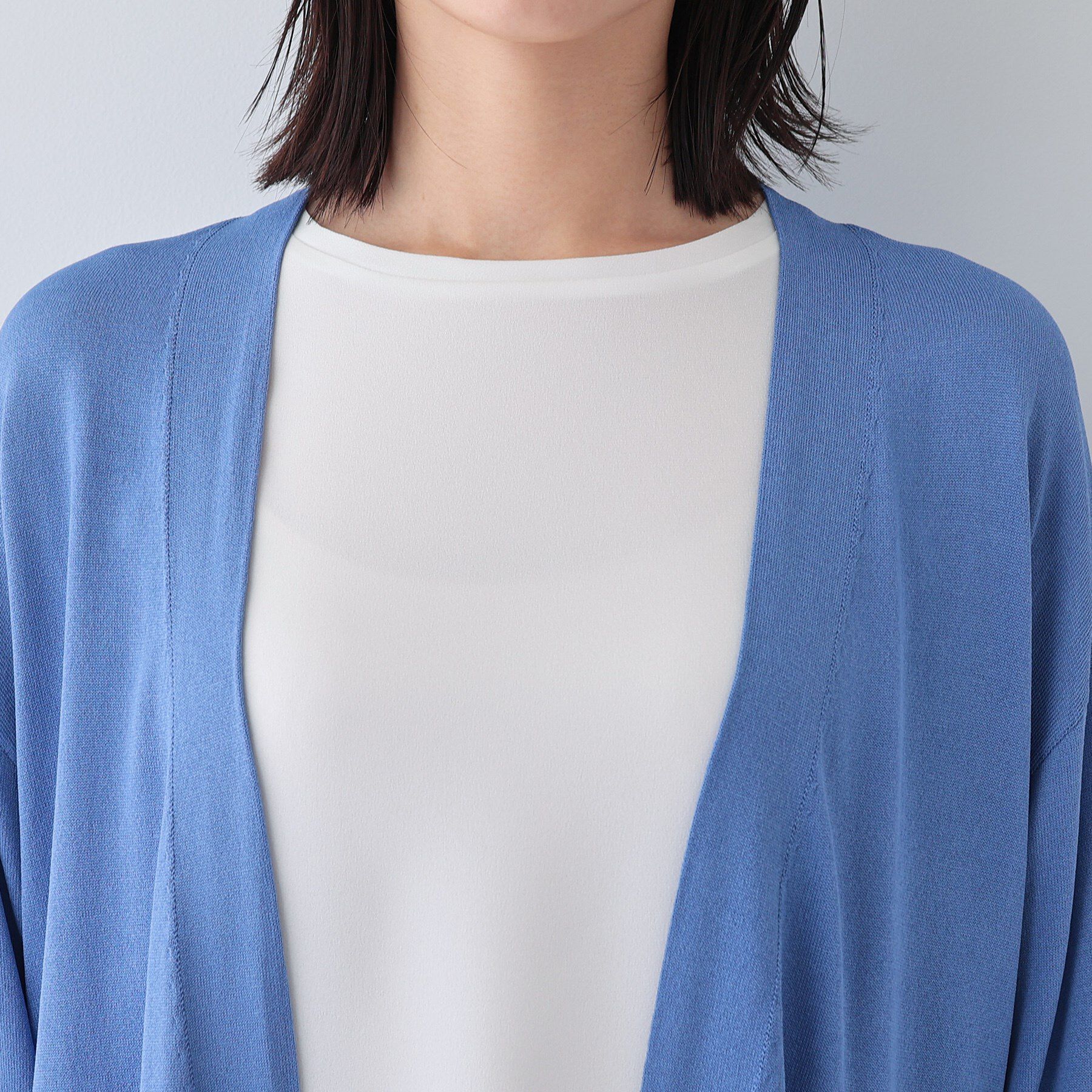 INDIVI「【洗える／肌触り◎】ミニマムデザイン ニットカーディガン」|カーディガン|