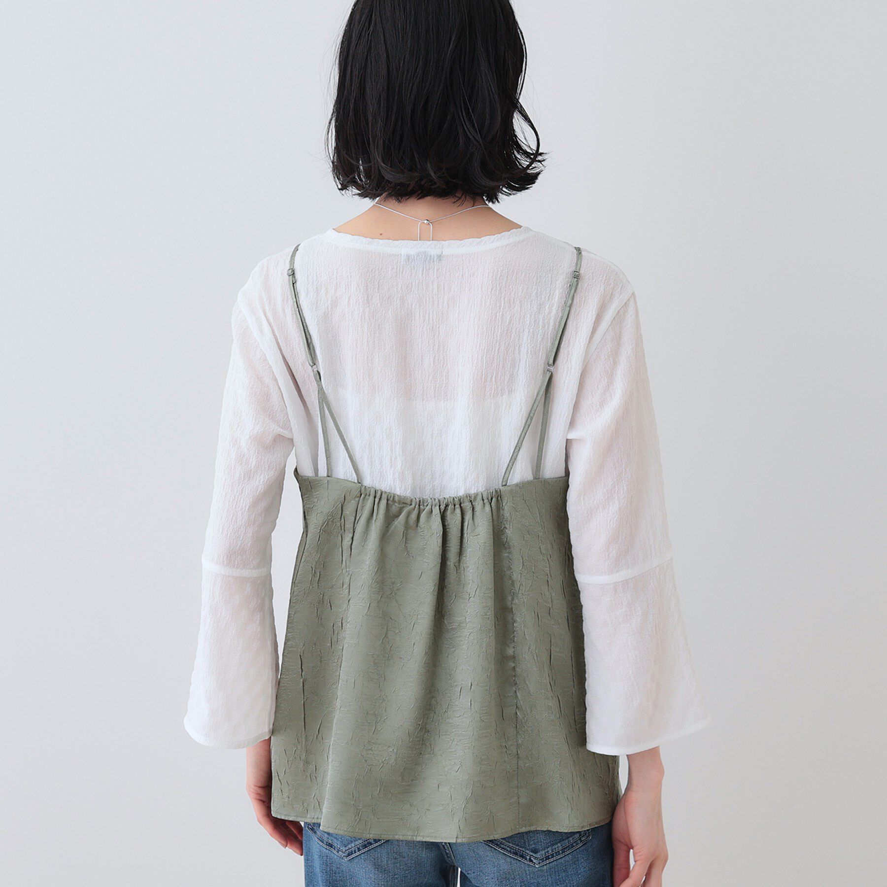 INDIVI「【2点セット／洗える】カセット服 キャミ＆ブラウス セットトップス」|その他|