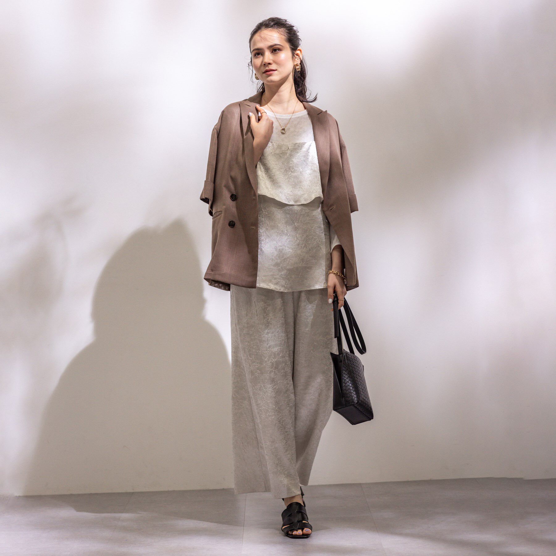 INDIVI「【2点セット／洗える】カセット服 キャミ＆ブラウス セットトップス」|その他|