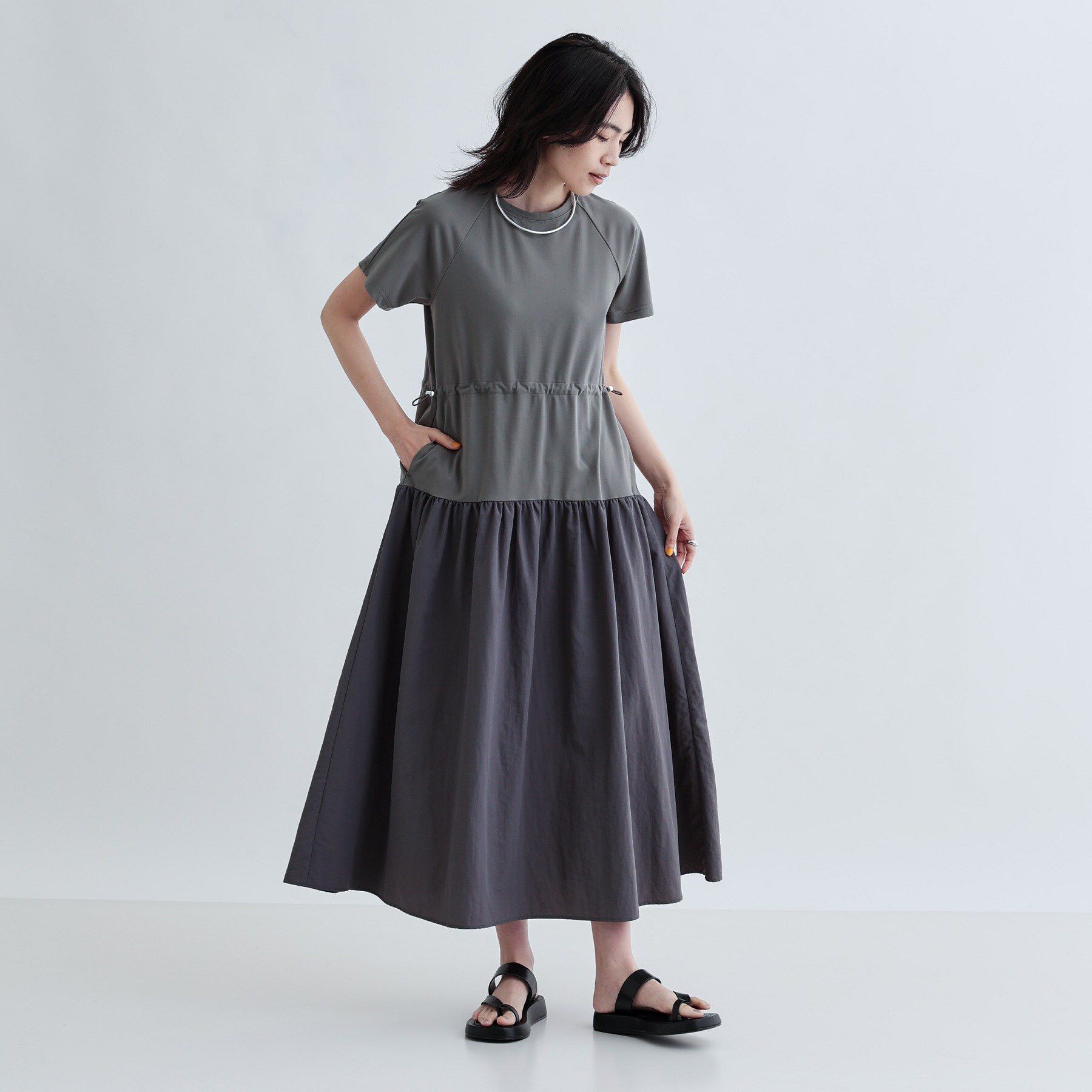 GALLEST「ロング丈ジャージワンピース」|ワンピース|