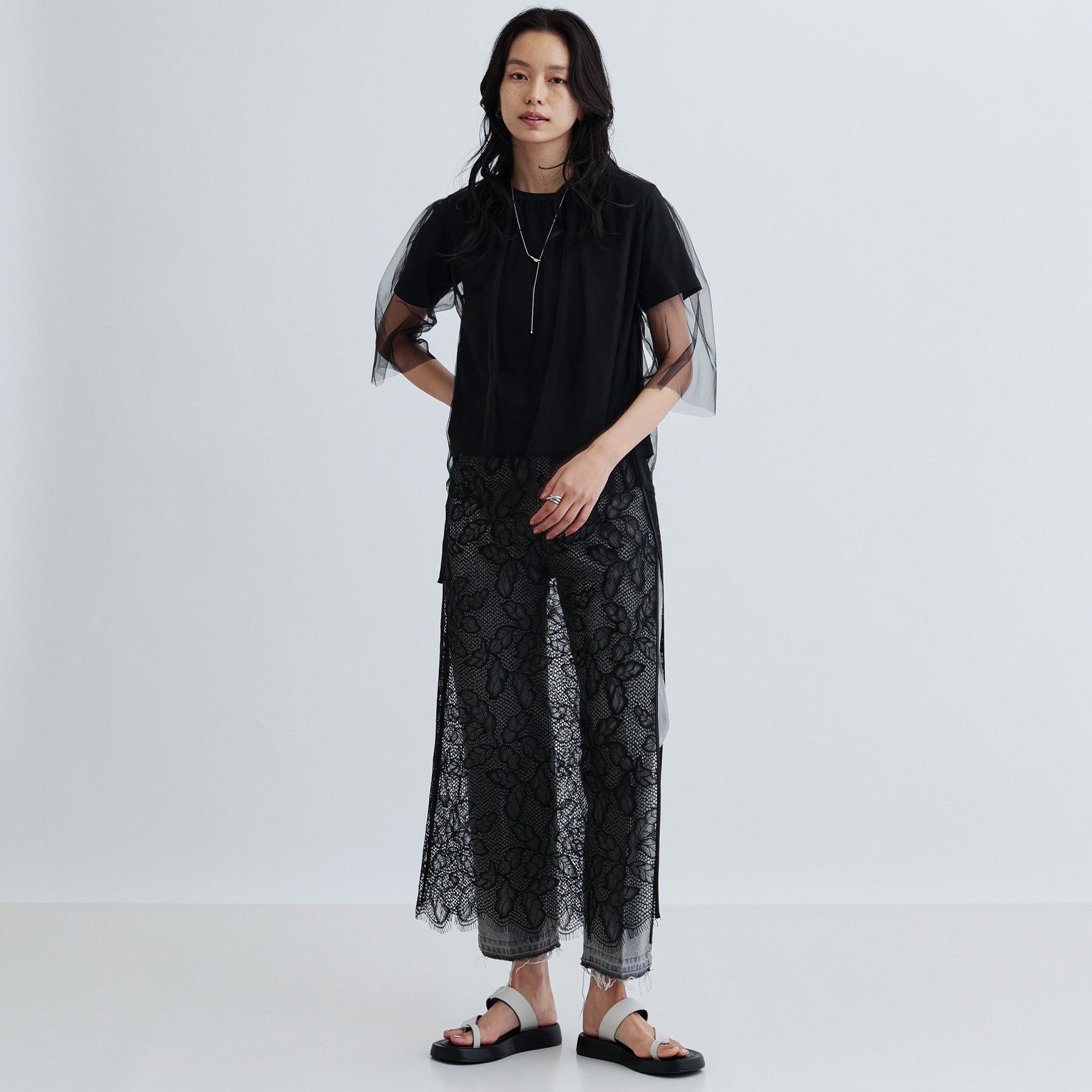 GALLEST「レイヤードチュールトップス」|Tシャツ・カットソー|