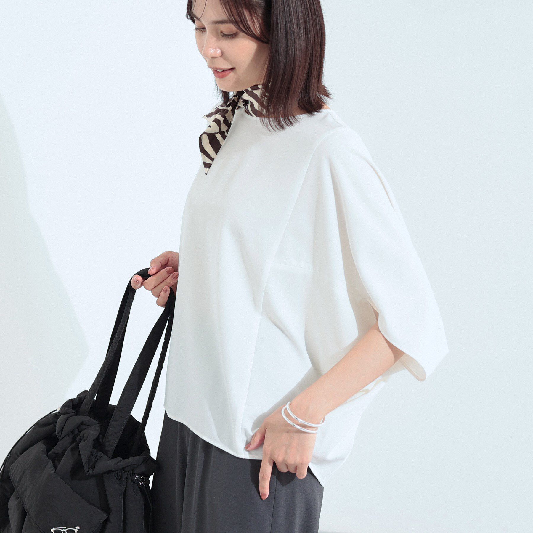 INDIVI「【体型カバー/SETUP可能】ジョーゼット　ドルマンブラウス」|シャツ・ブラウス|