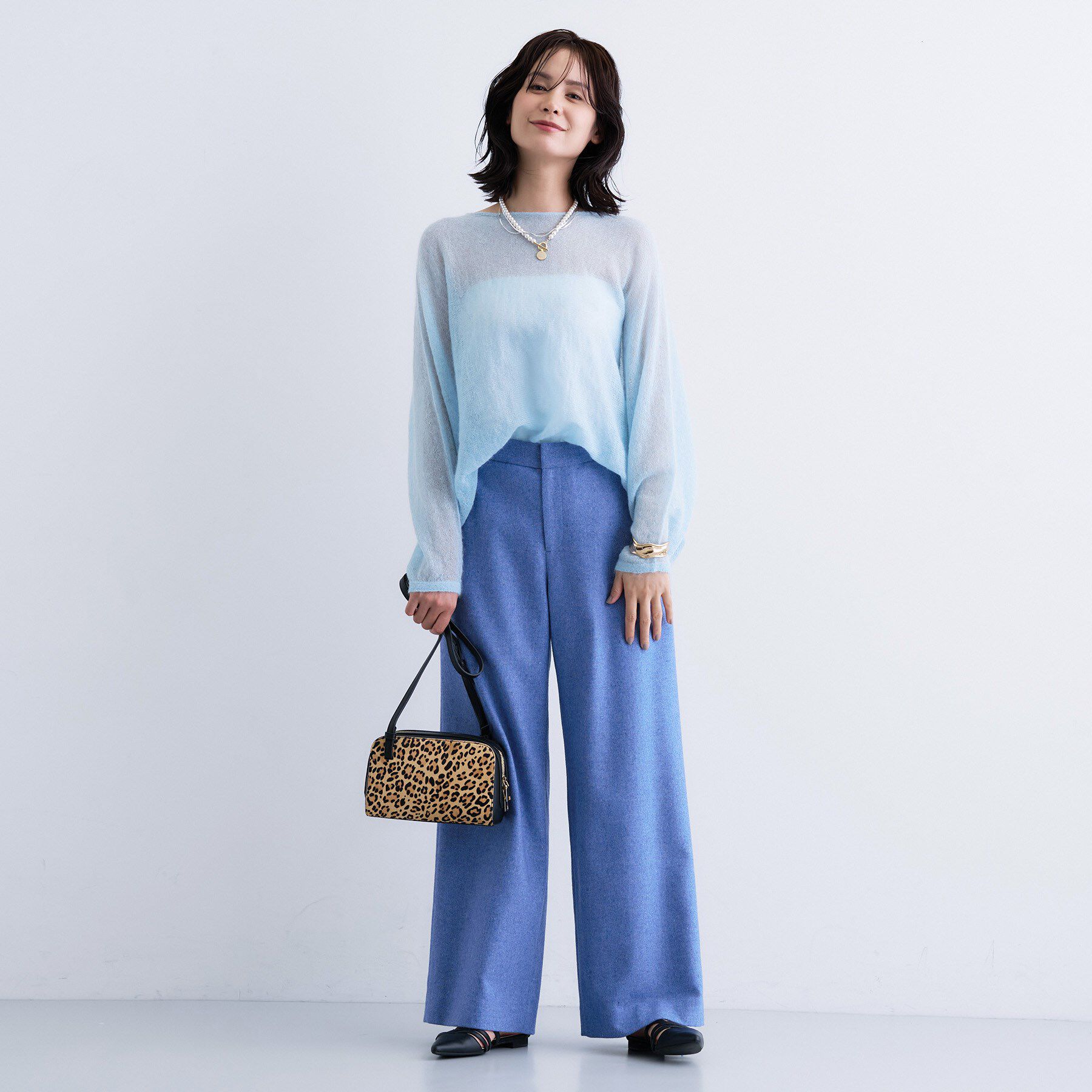 INDIVI「【褒められパンツ／ウール混】ウォームウール ワイドパンツ」|その他|