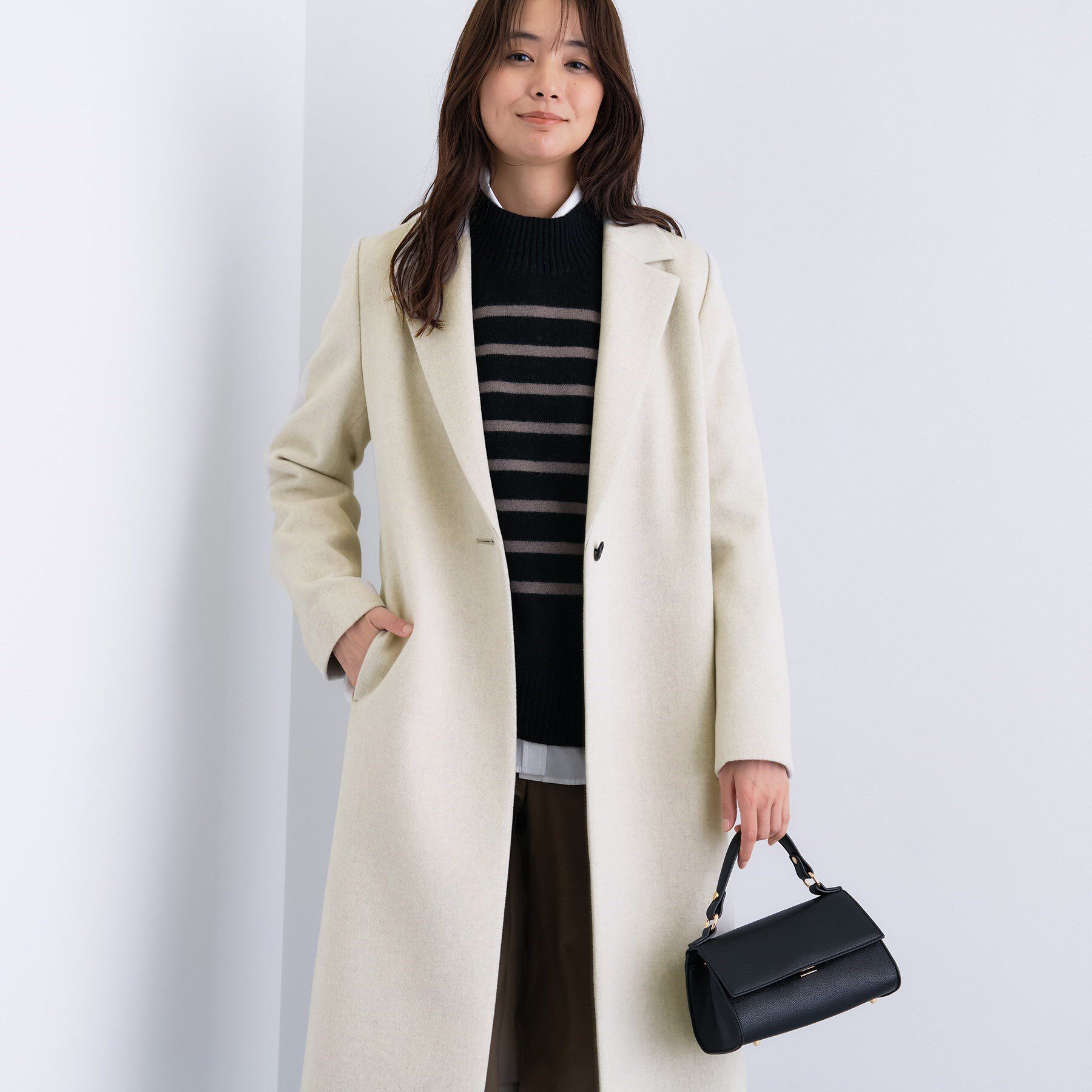 INDIVI「【名品コート／日本製】ウール100％チェスターコート」|チェスターコート|