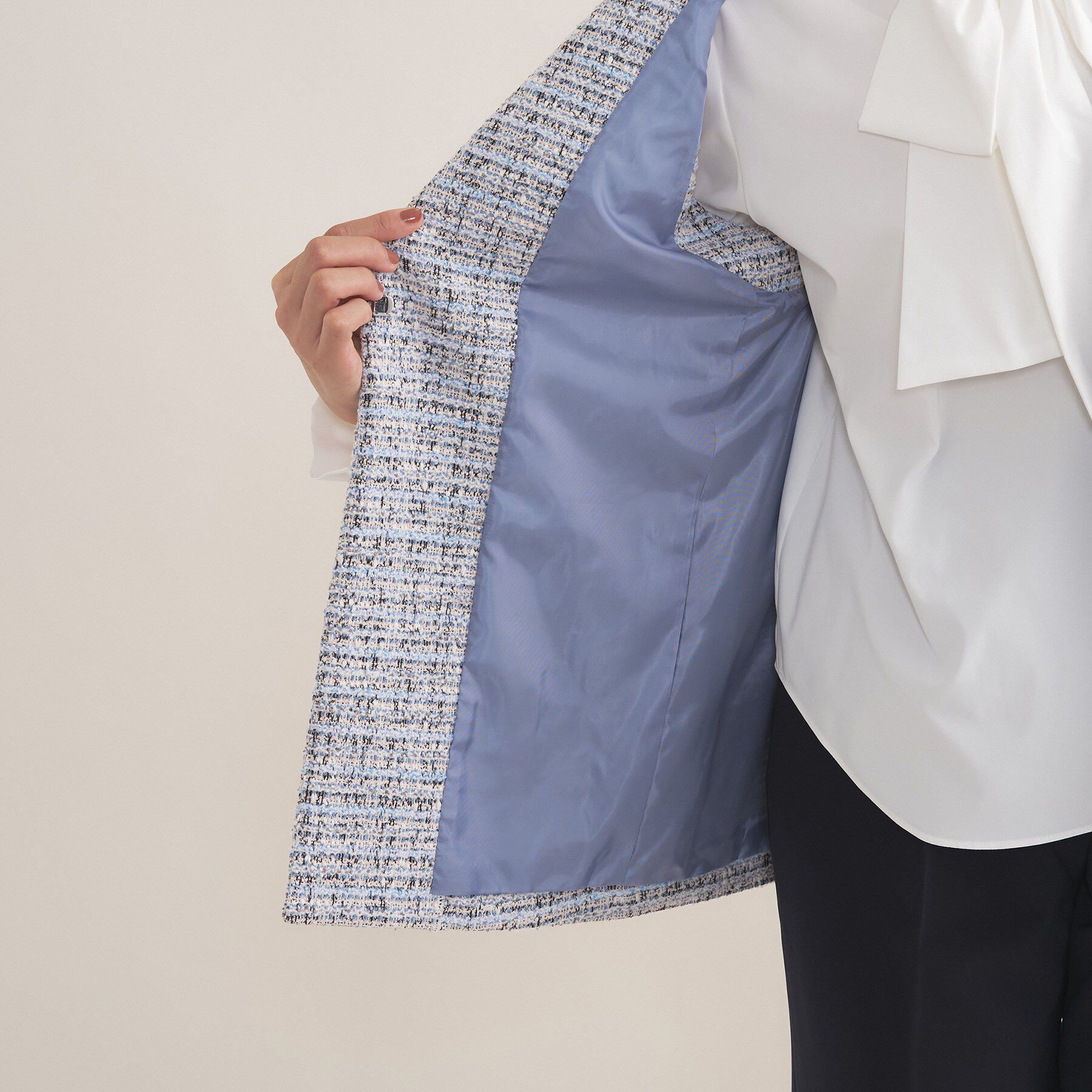 INDIVI「【2点セット／洗える】ツイードジレ＆ボウタイブラウス」|その他|