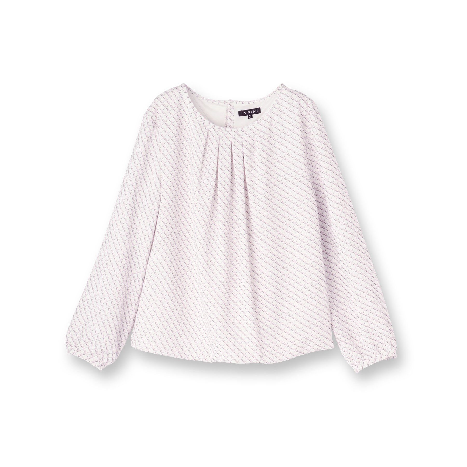 INDIVI「【洗える／透けにくい】ダイヤ柄プリントブラウス」|シャツ・ブラウス|