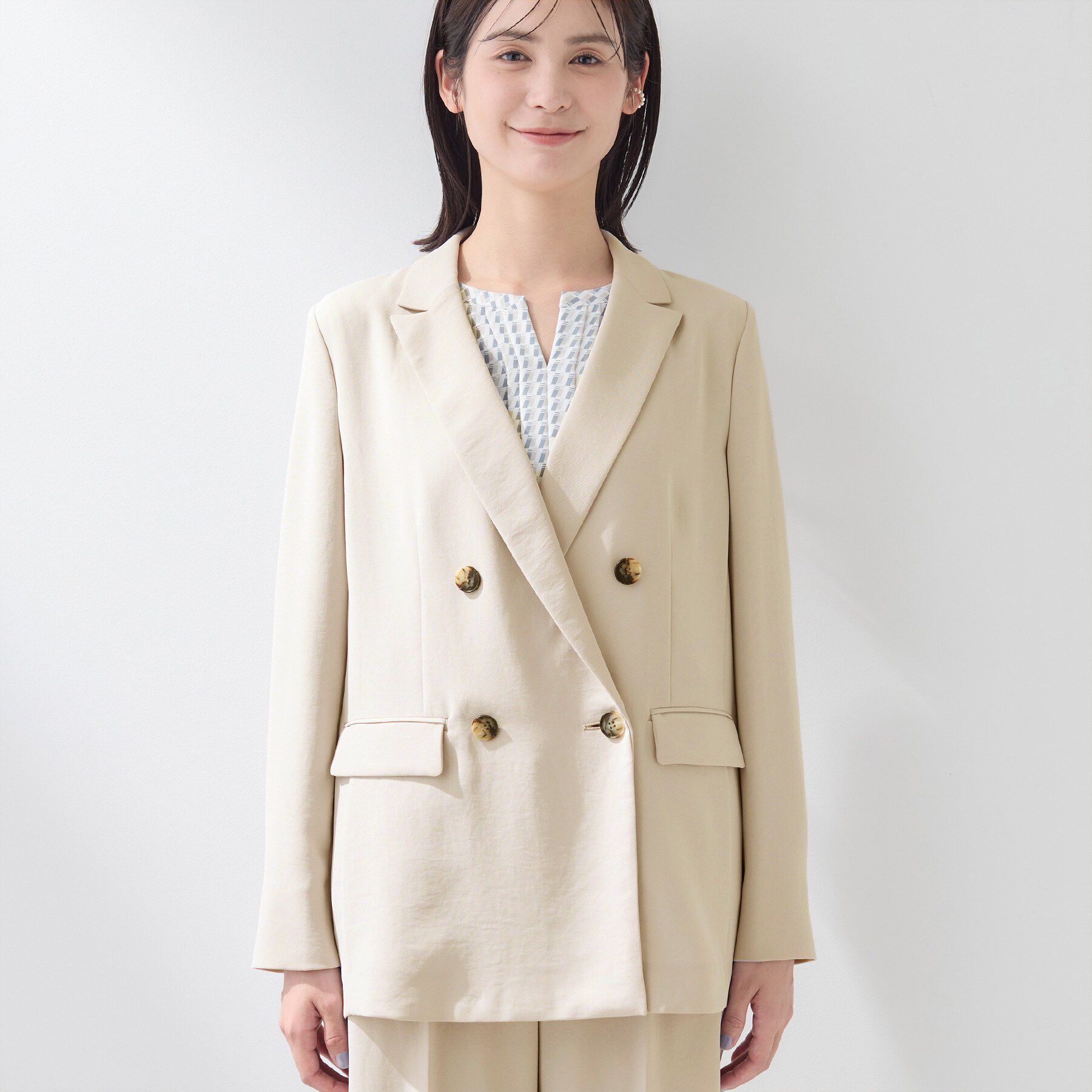 INDIVI「【洗える／多機能／SETUP可】着る日傘ダブルジャケット」|テーラードジャケット|