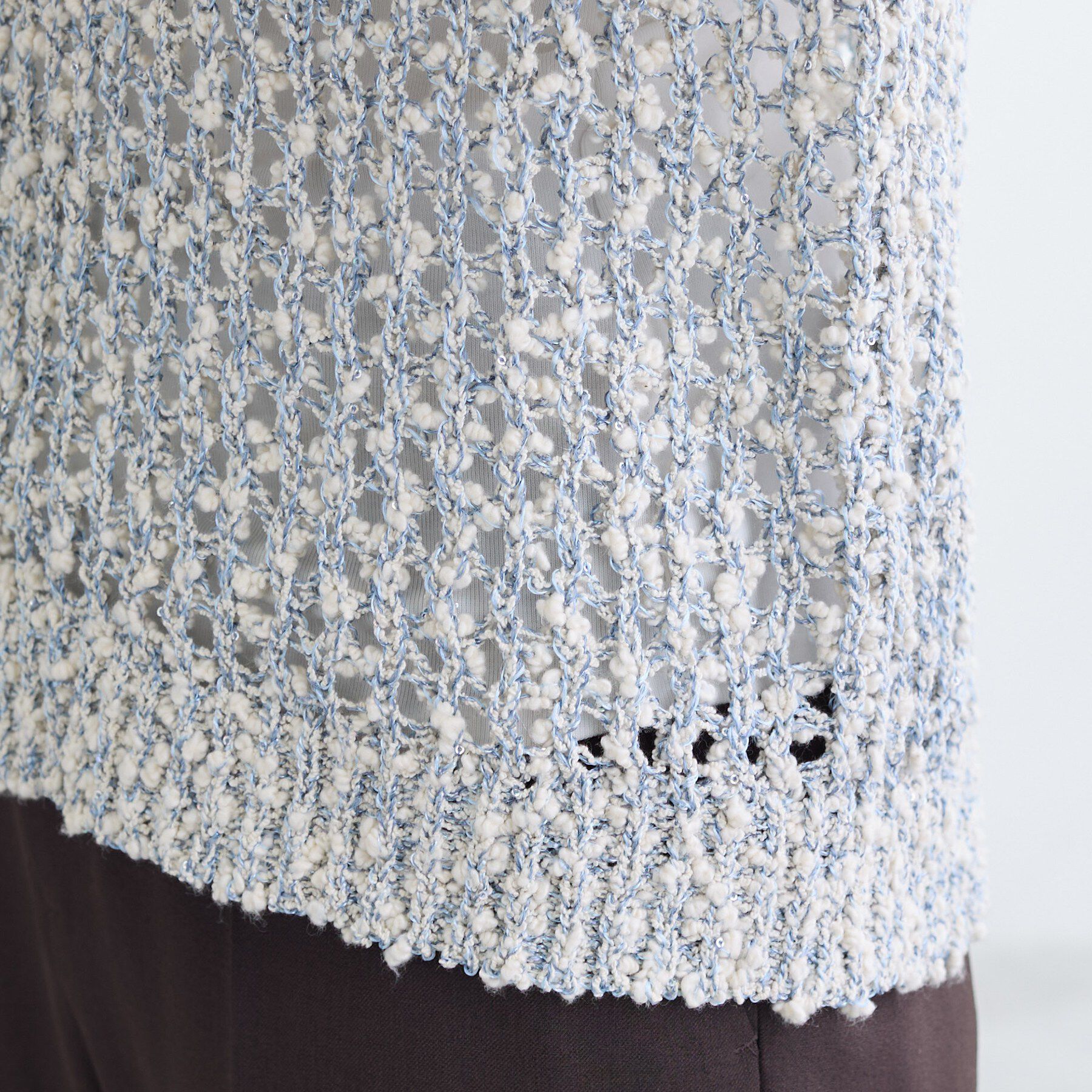 INDIVI「【洗える／ラメ混／5分袖】イタリア糸ファンシーヤーンニット」|ニット・セーター|