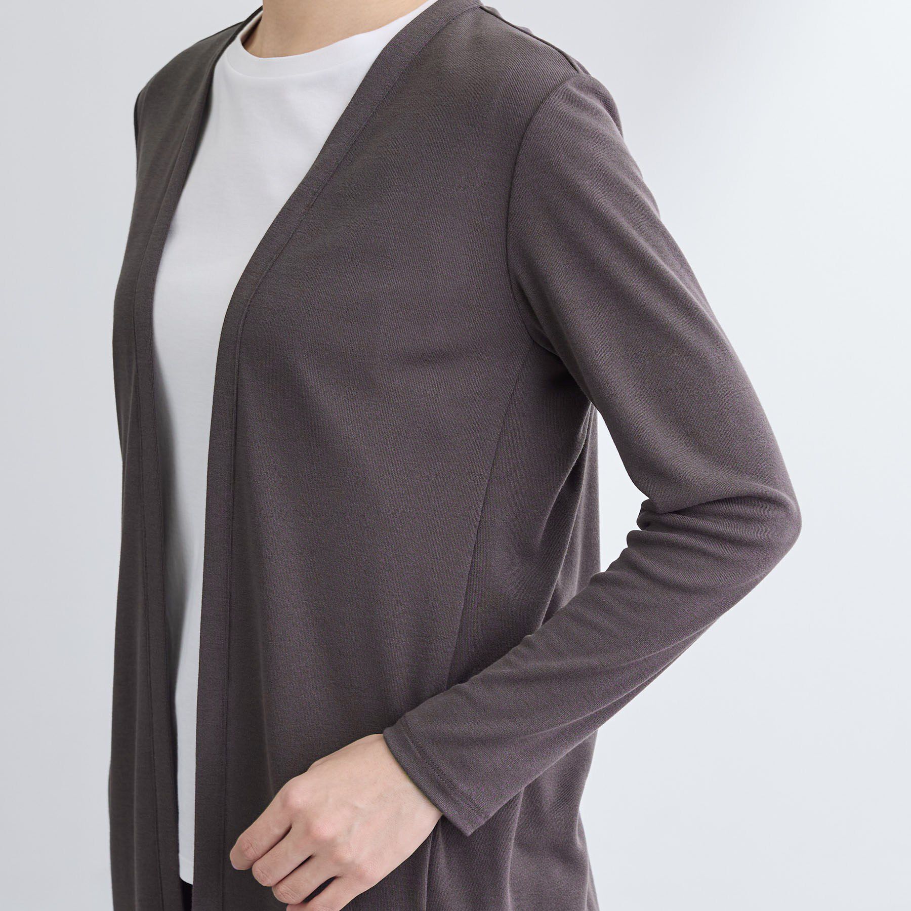 INDIVI「【UVケア】着流しミドル丈カーディガンジャージ」|カーディガン|