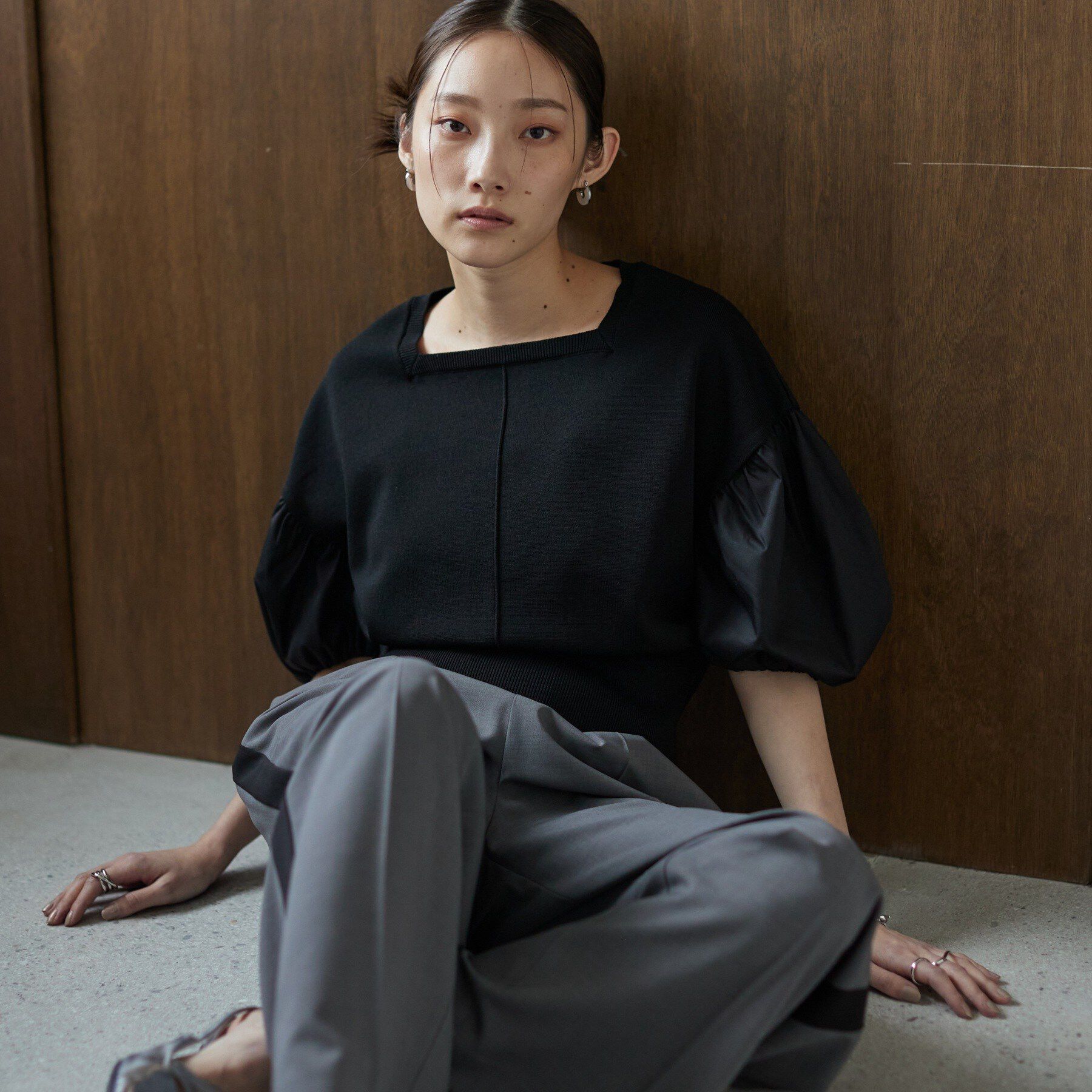 GALLEST「ドッキングパフスリーブニット」|ニット・セーター|