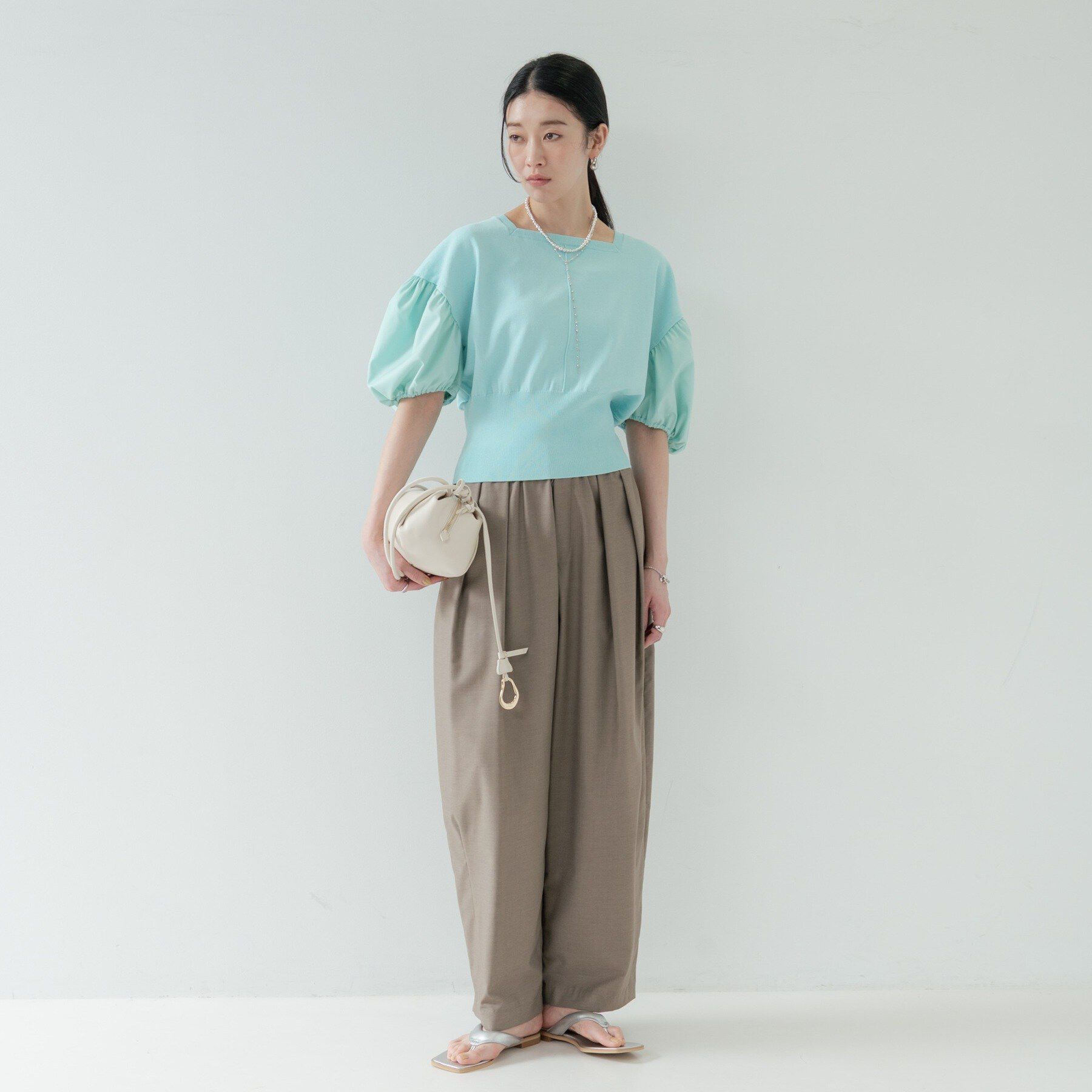 GALLEST「ドッキングパフスリーブニット」|ニット・セーター|