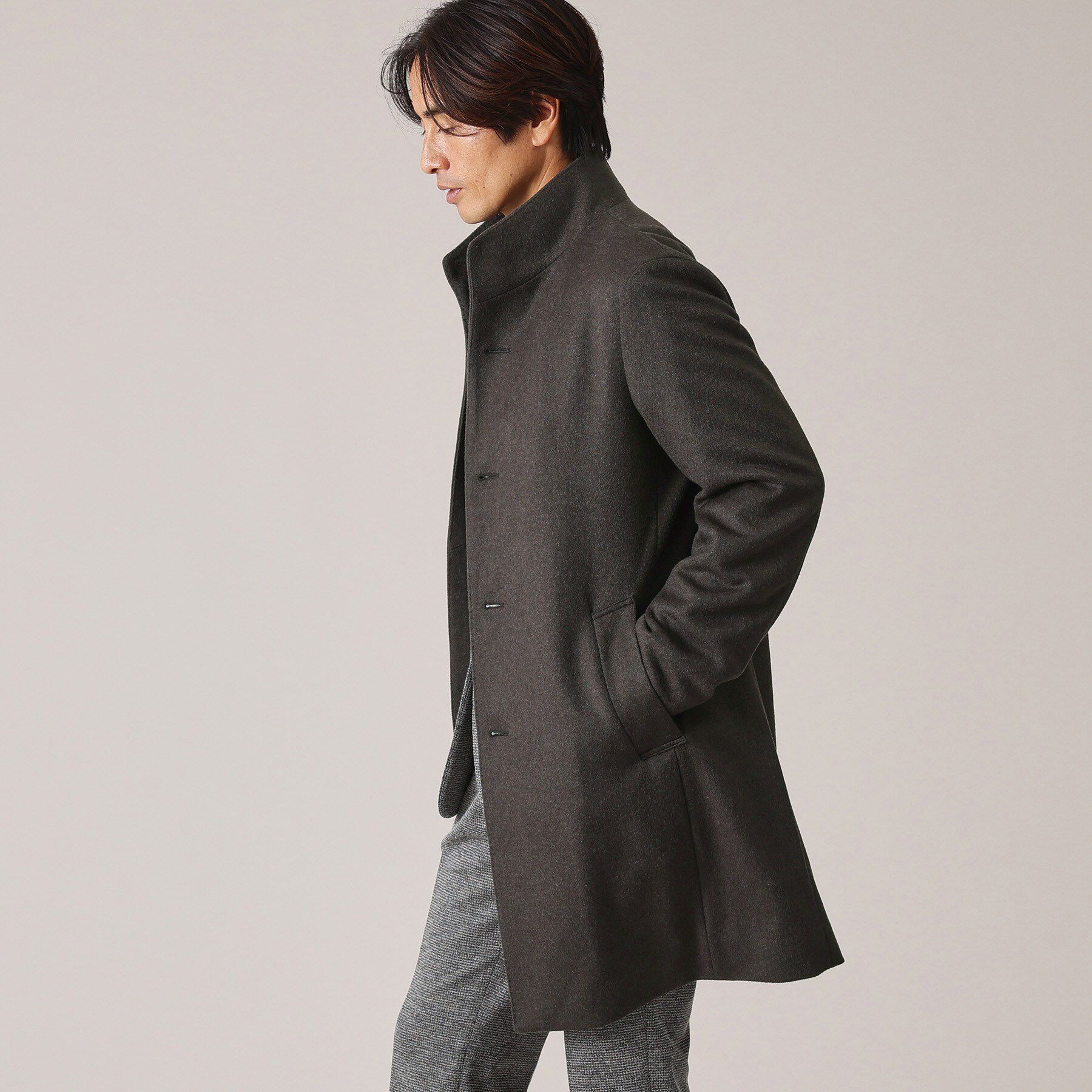 TAKEO KIKUCHI「【ウールカシミヤブレンド】ビーバー調 スタンドカラー コート」|その他|
