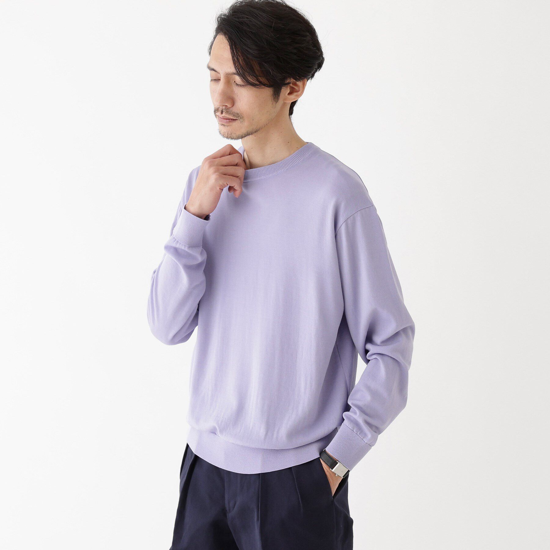 TAKEO KIKUCHI「【THE FLAGSHIP】ウール混シルク プルオーバーニット」|ニット・セーター|