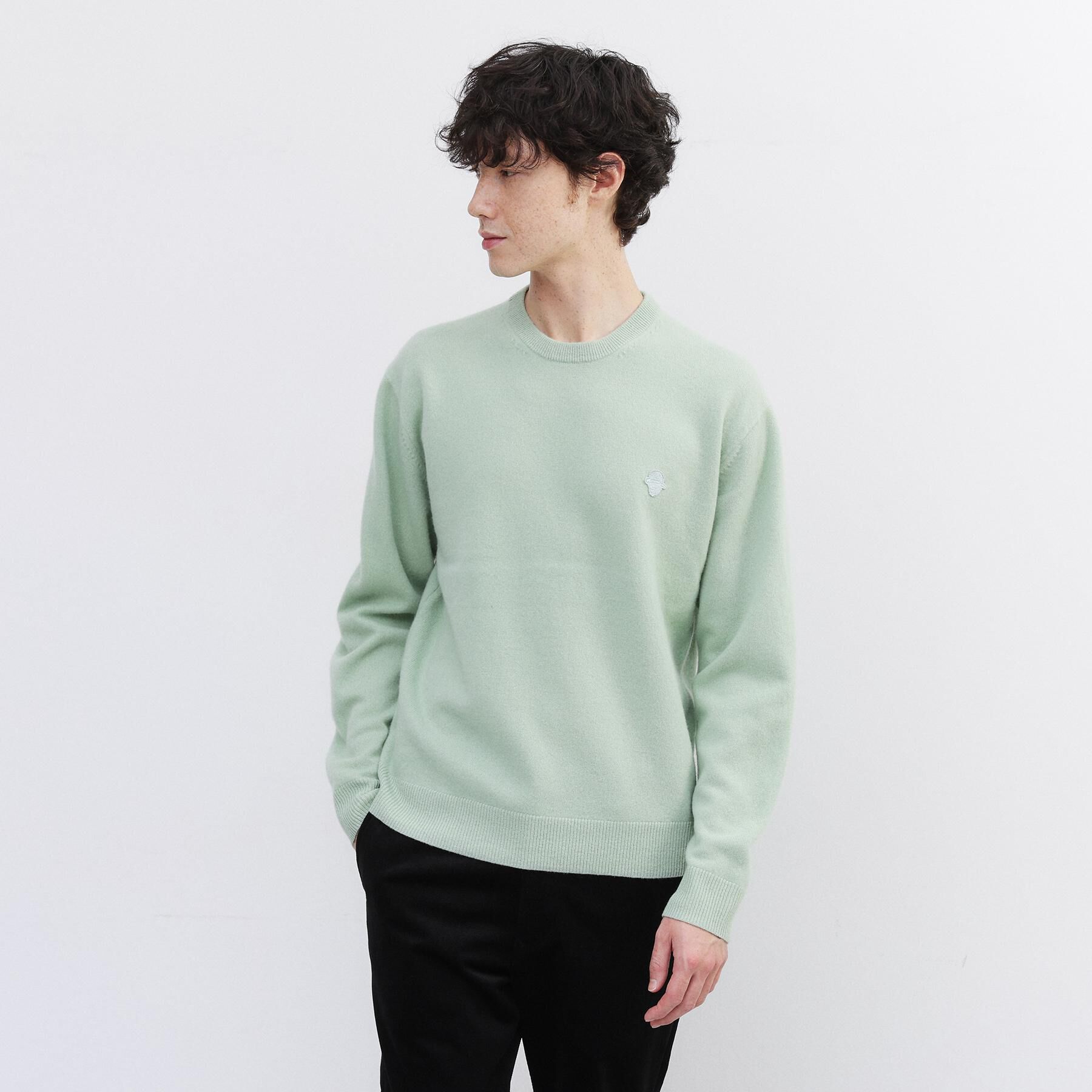 TAKEO KIKUCHI「【Air Palette Knit】ワンポイント カラーニット プルオーバー」|ニット・セーター|