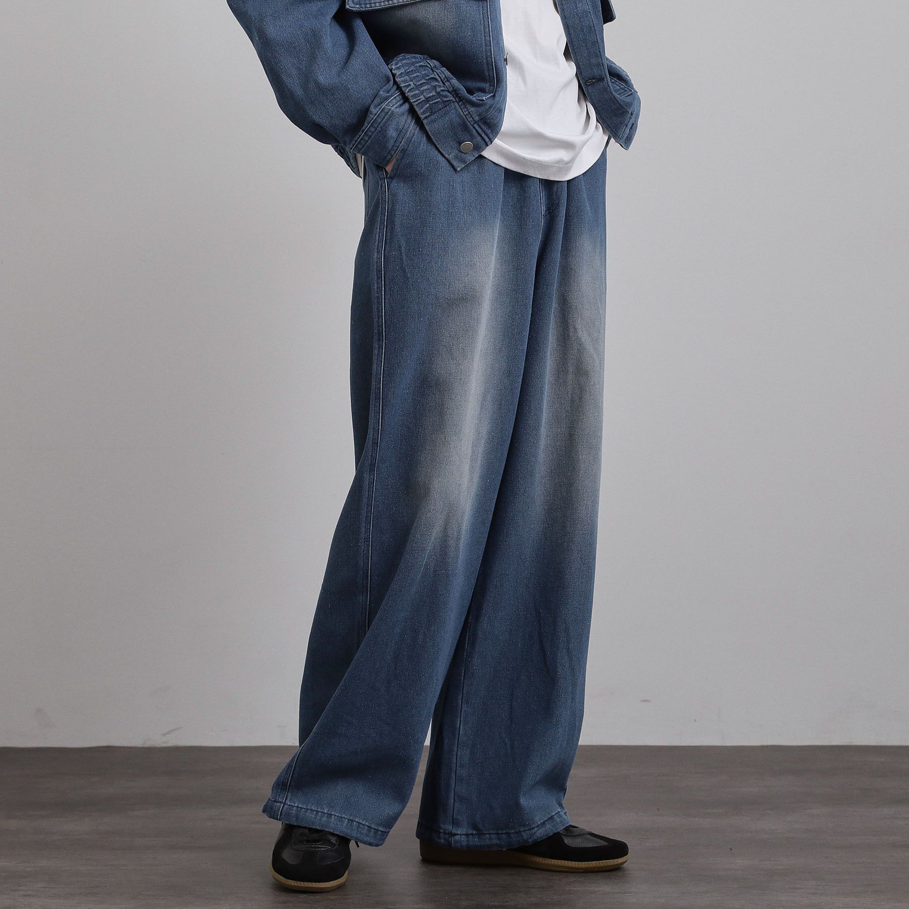 tk.TAKEO KIKUCHI「【上下2点セット】デニムブルゾン＋ワイドデニムパンツ」|スーツ|