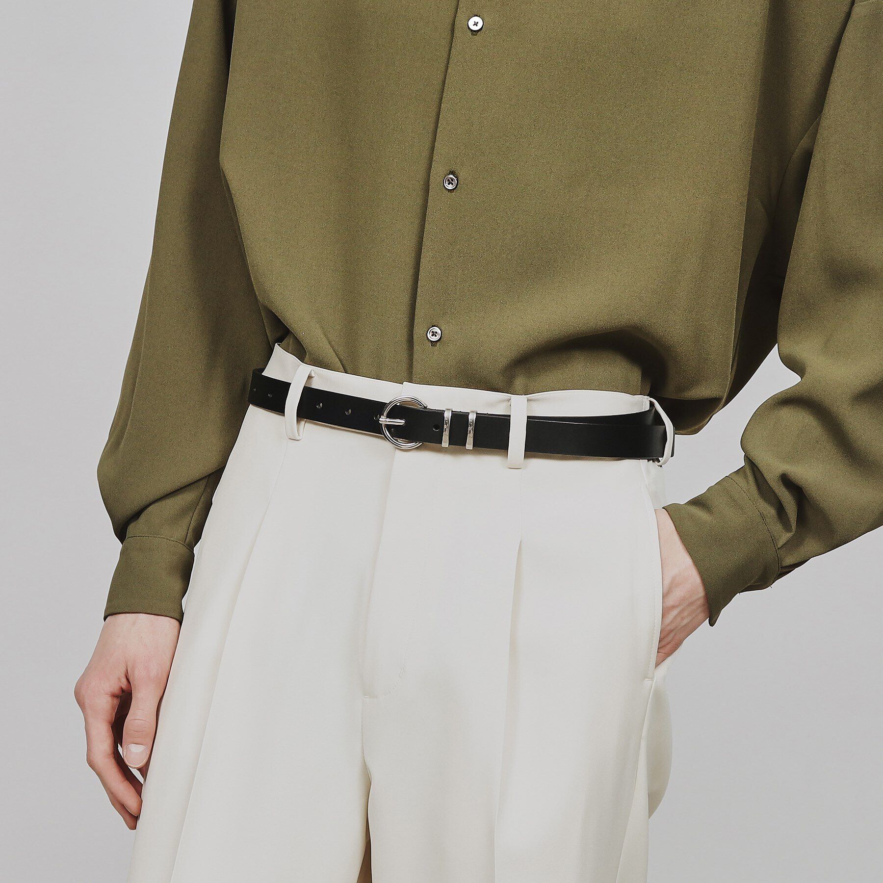 tk.TAKEO KIKUCHI「シンプルナローレザーベルト」|ベルト|