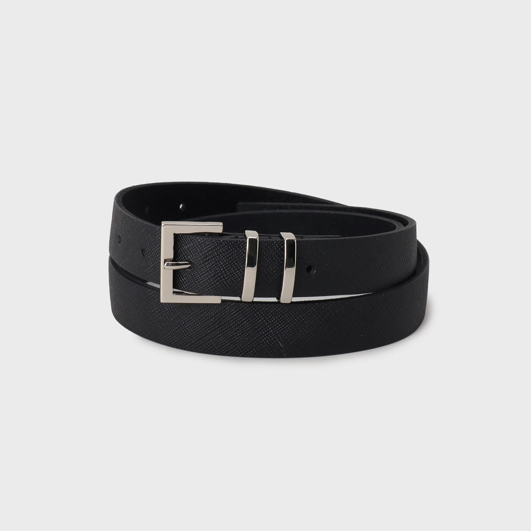 tk.TAKEO KIKUCHI「シンプルナローレザーベルト」|ベルト|ブラック(319)