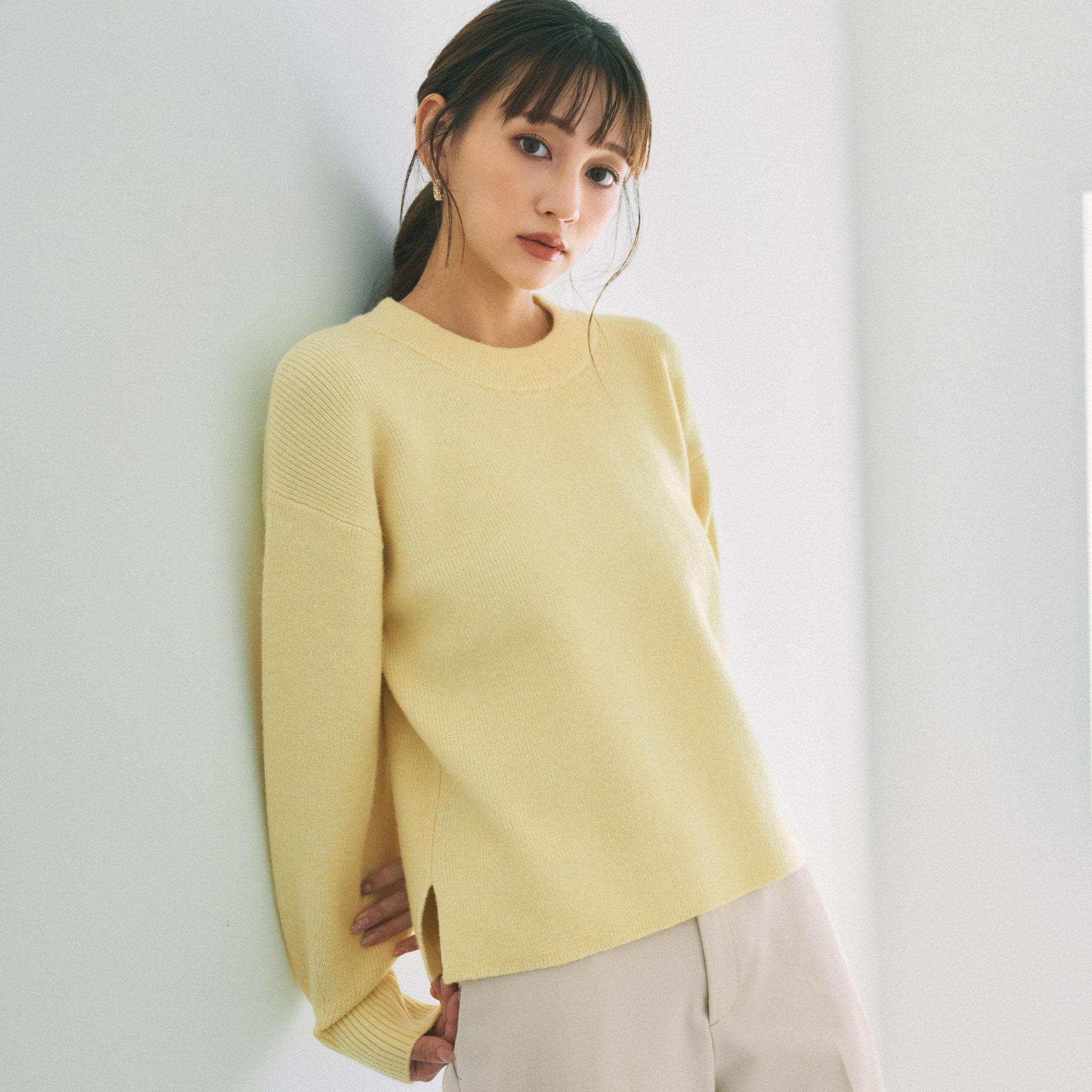 index「モックネックボクシーラメニット【洗濯機OK】《7col》」|ニット・セーター|