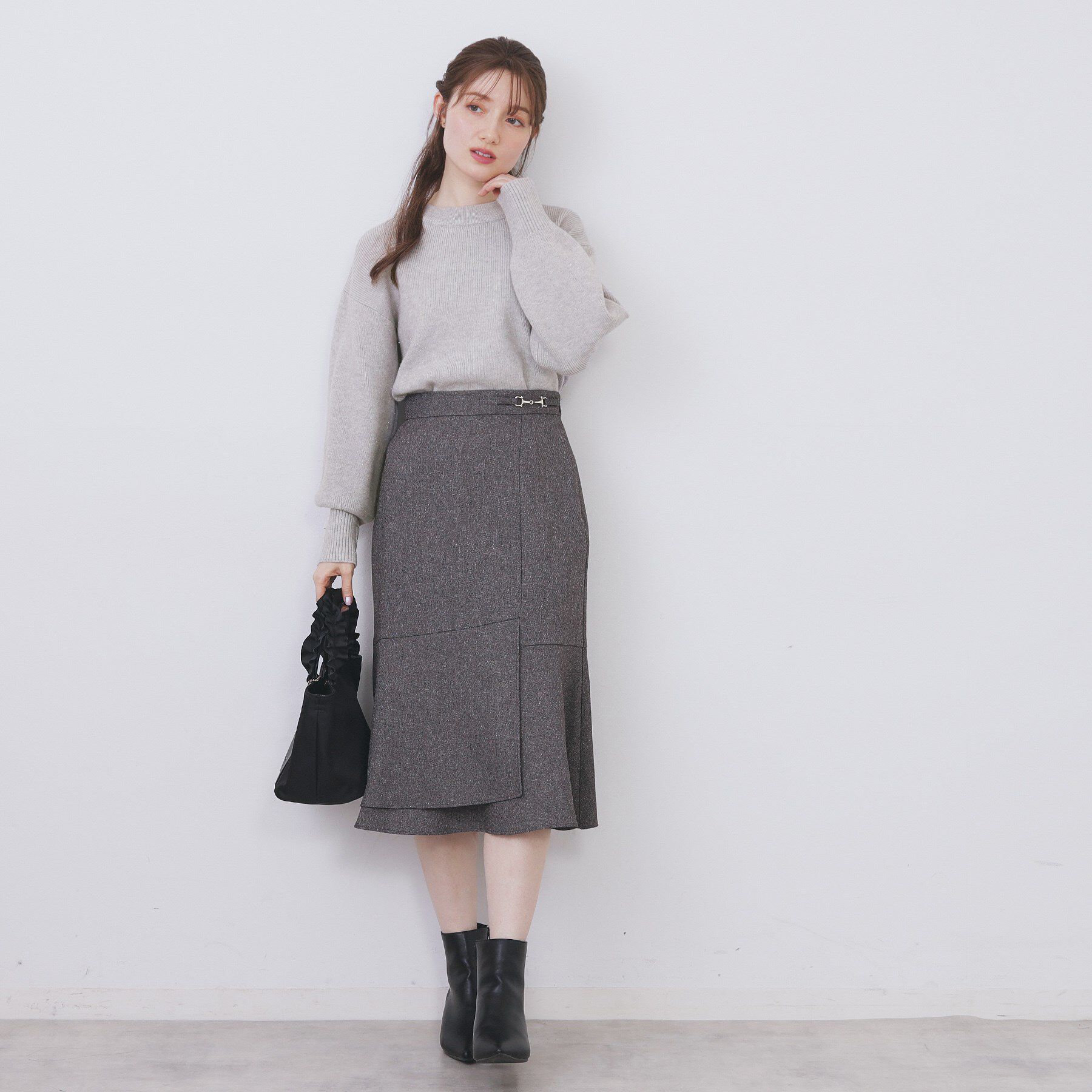 index「モックネックボクシーラメニット【洗濯機OK】《7col》」|ニット・セーター|