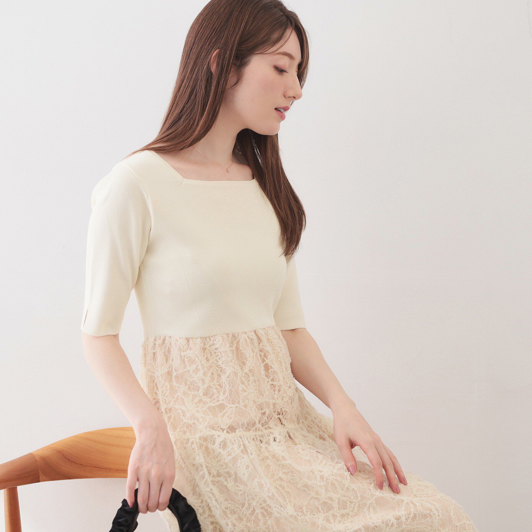 index「《ツインセット》カーディガン&times;ニットドッキングワンピース【洗濯機OK】」|スーツ|