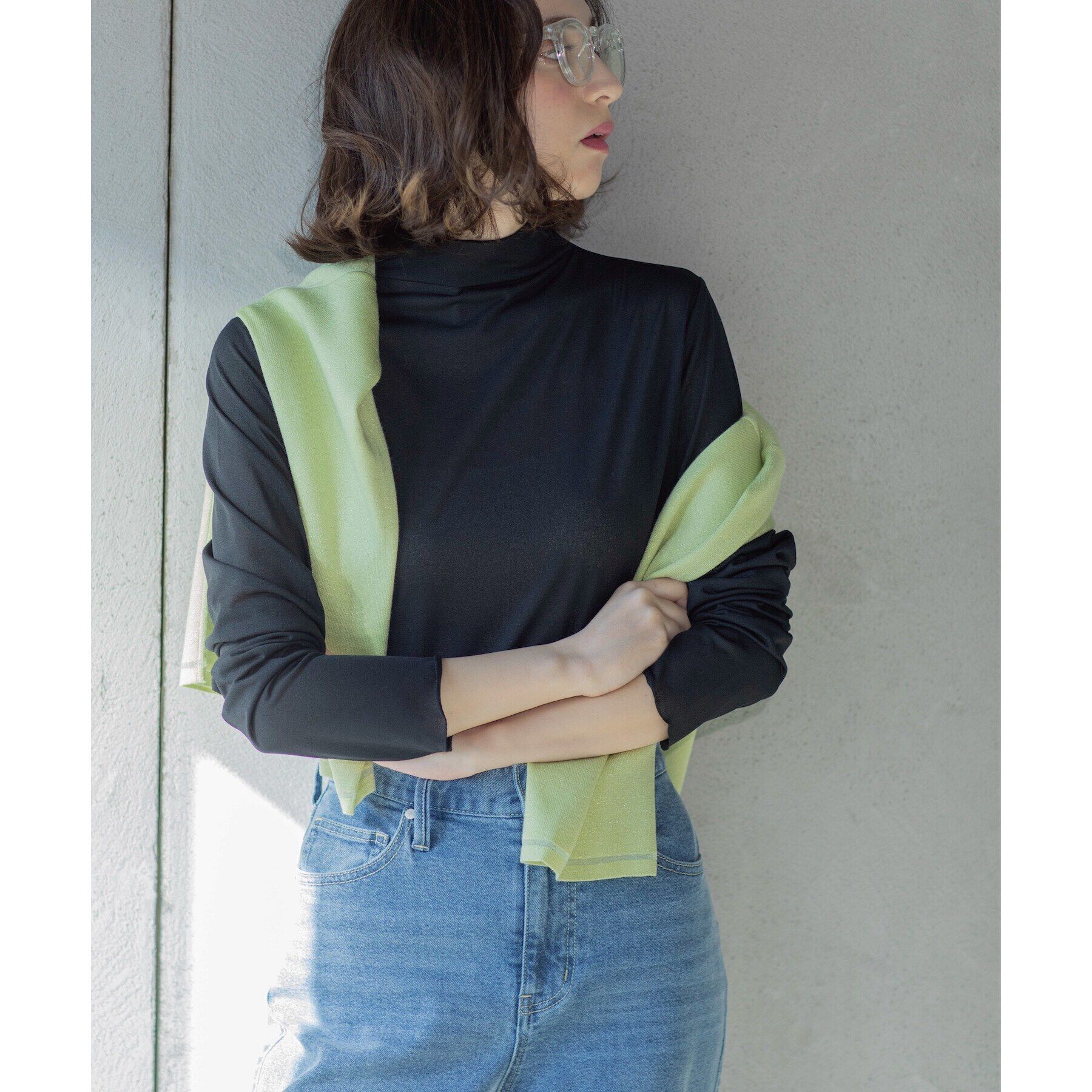 OPAQUE.CLIP「シアーメロウハイネックトップス【洗濯機洗い可】」|Tシャツ・カットソー|
