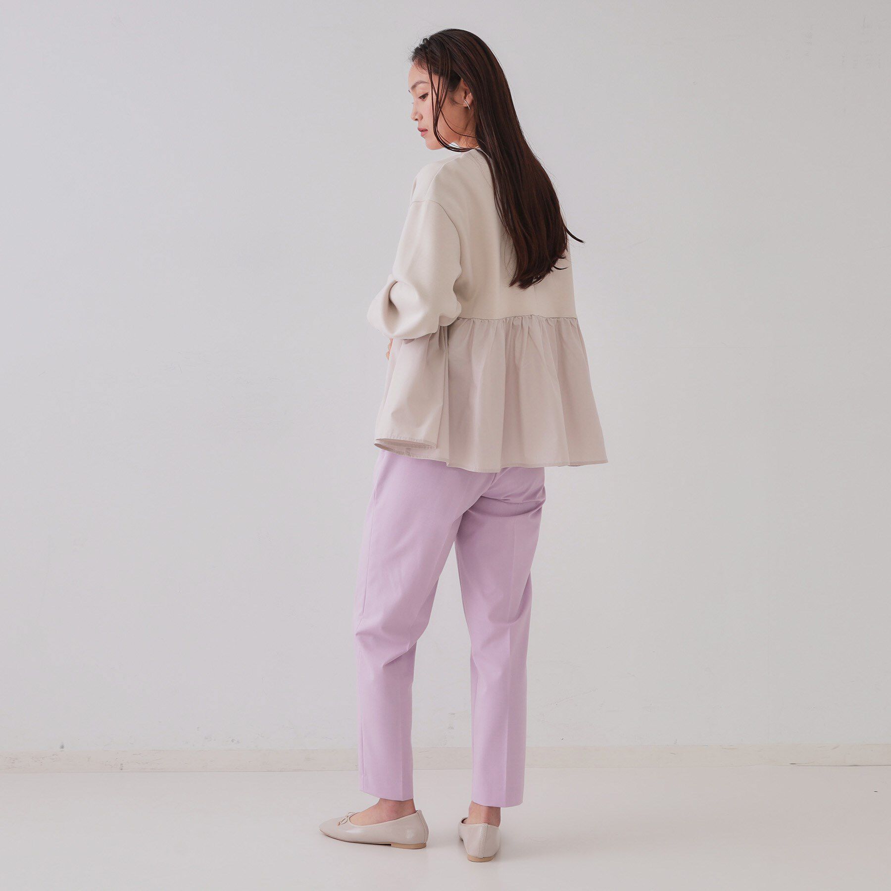 OPAQUE.CLIP「ペプラムドッキングZIPカーディガン【洗濯機洗い可】」|カーディガン|