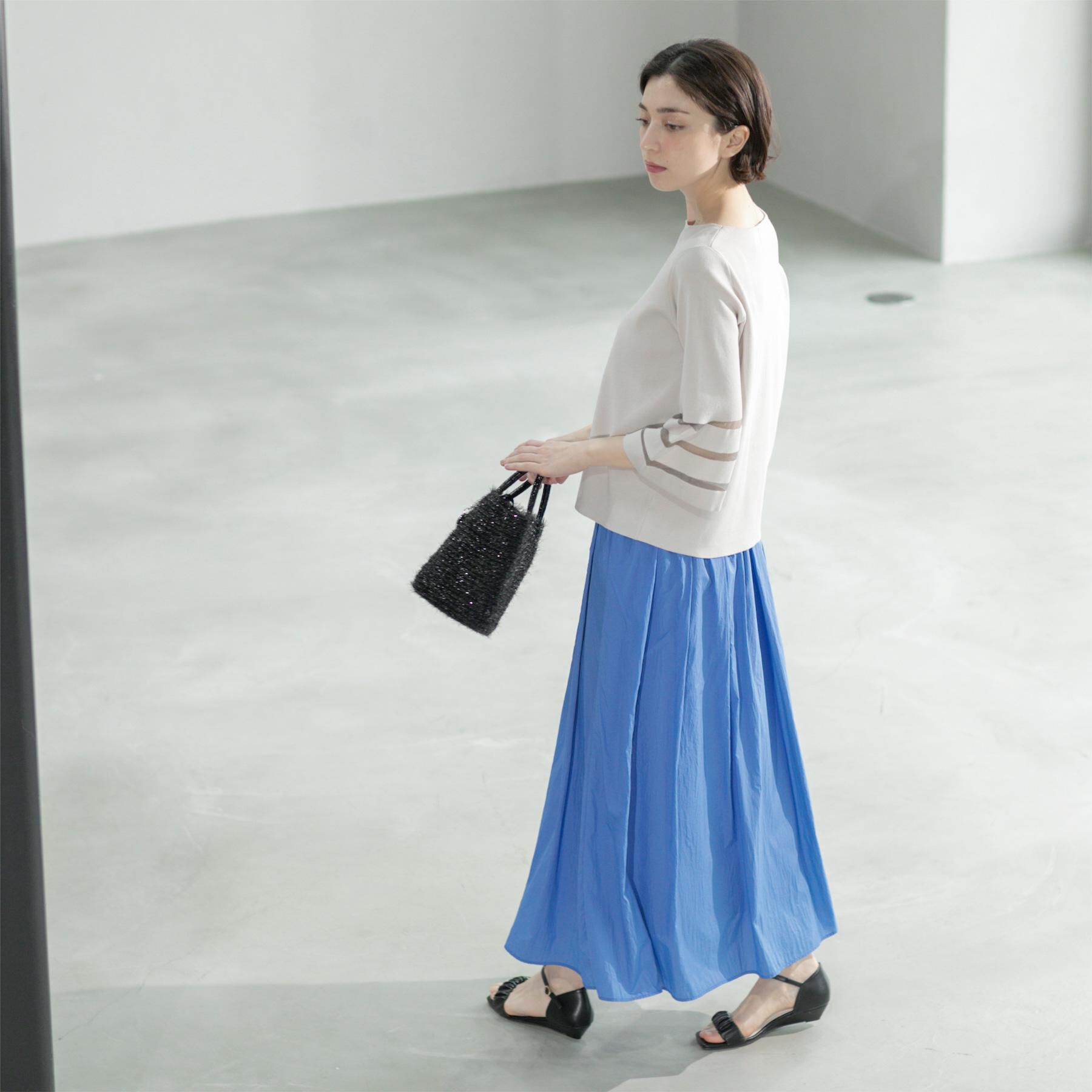 OPAQUE.CLIP「シアーヴィンテージイージーフレアスカート【洗濯機洗い可】」|スカート|