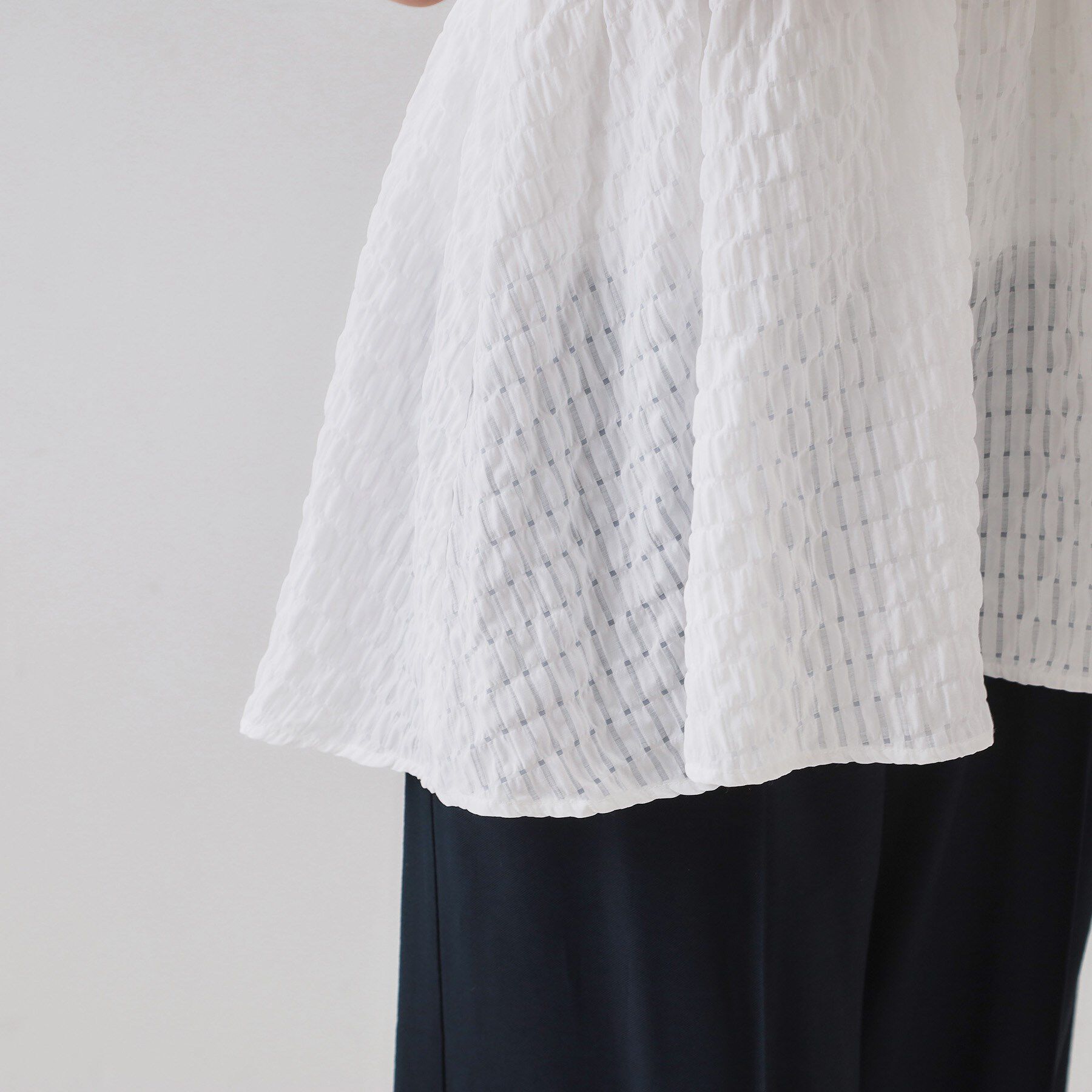 OPAQUE.CLIP「シャーリングペプラムブラウス【洗濯機洗い可】」|シャツ・ブラウス|