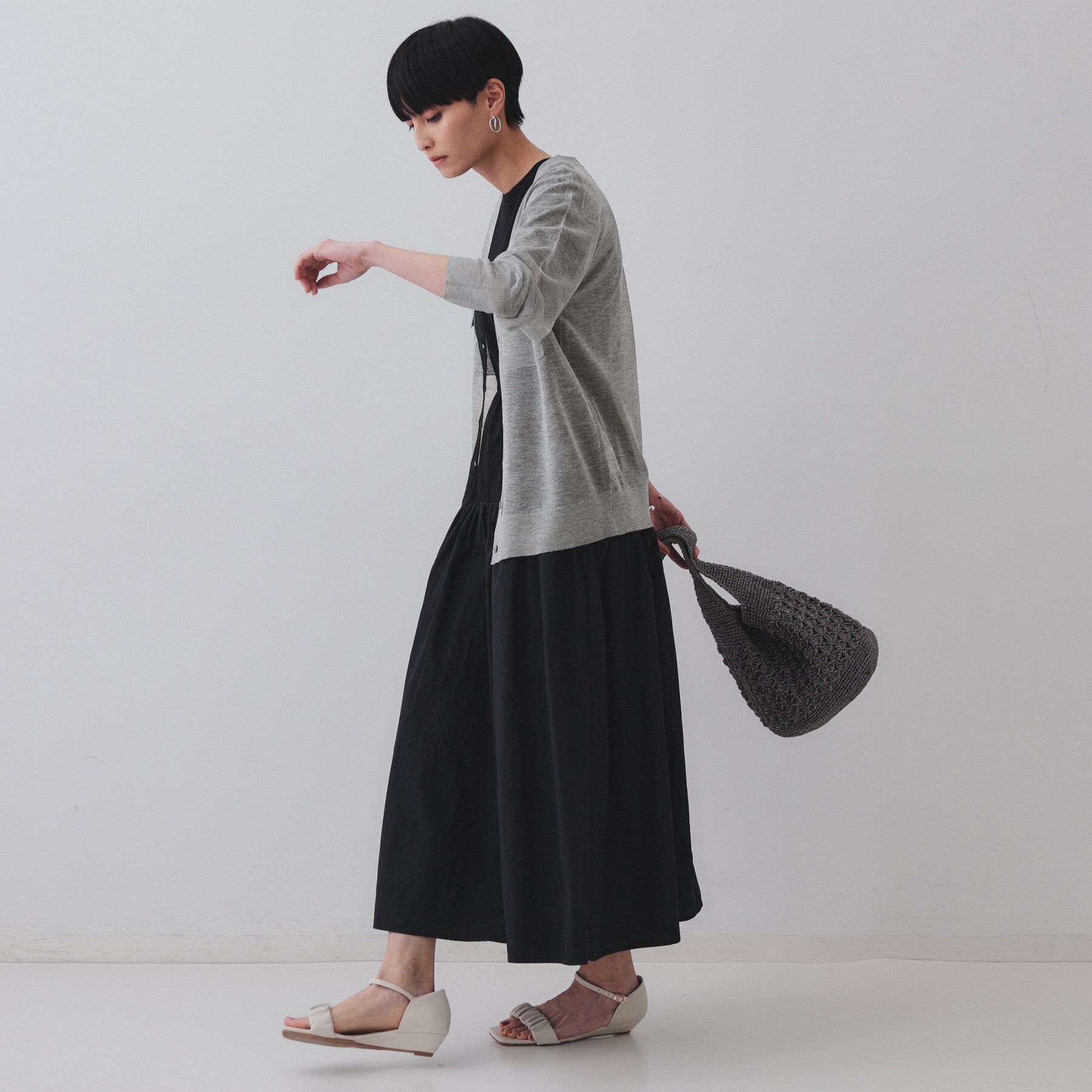 OPAQUE.CLIP「ポケットシアーニットカーディガン【洗濯機洗い可】」|カーディガン|