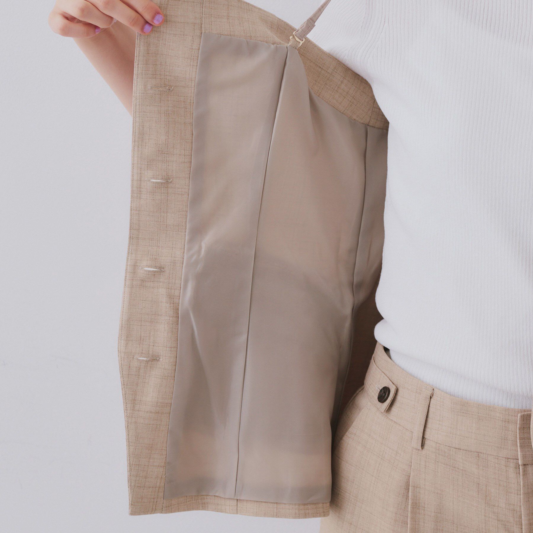 OPAQUE.CLIP「メランジビスチェ風ジレ/セットアップ対応可【洗濯機洗い可】」|ベスト・ジレ|