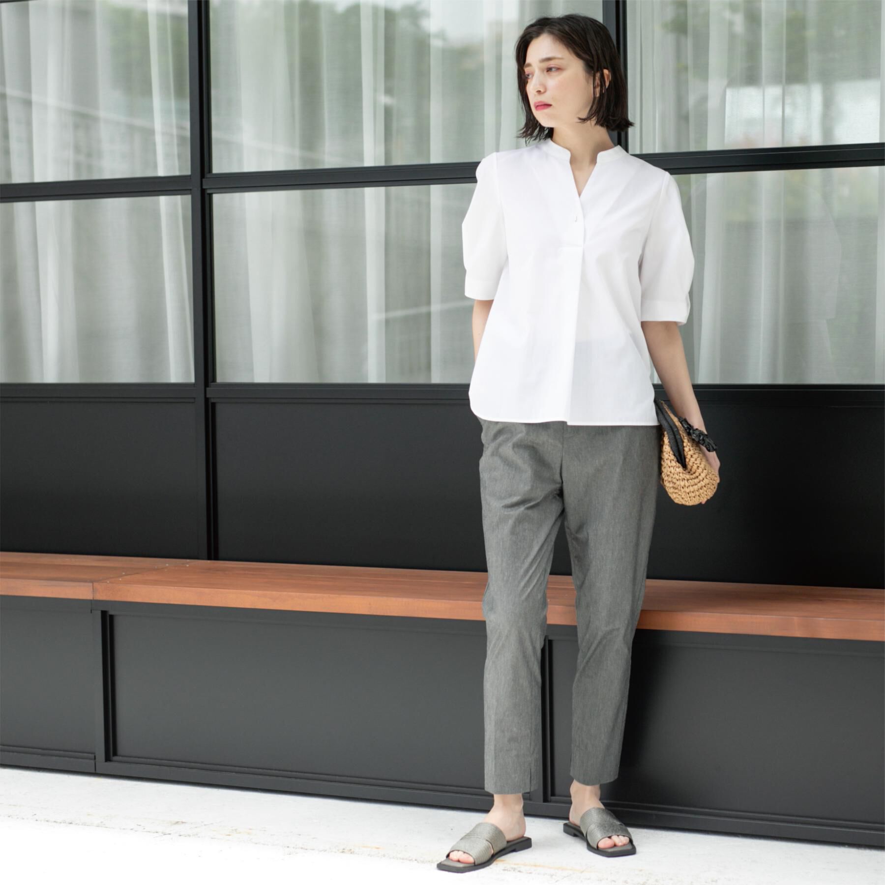 OPAQUE.CLIP「麻混ハイストレッチイージースティックパンツ【洗濯機洗い可】」|その他|