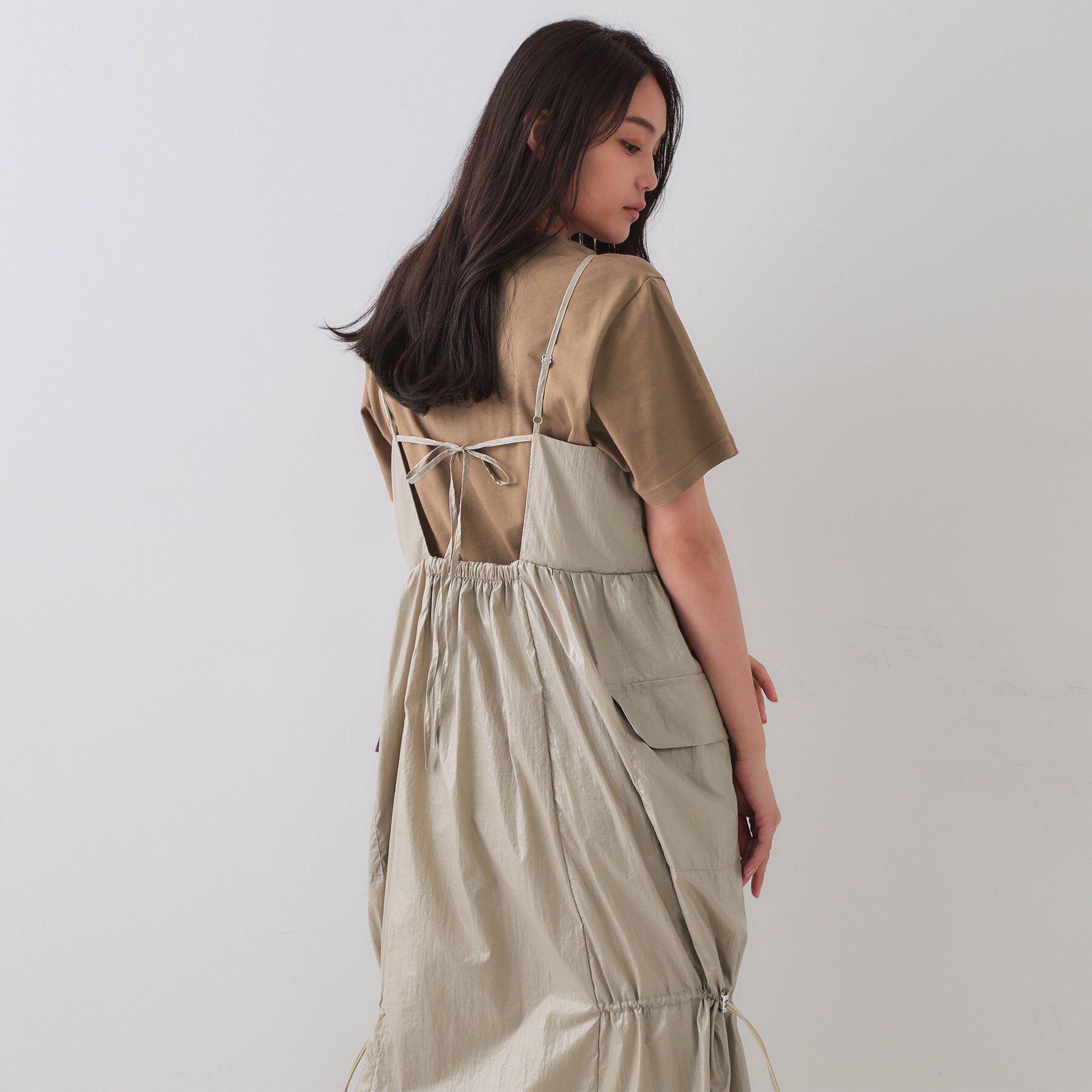 OPAQUE.CLIP「デザインキャミワンピース【洗濯機洗い可】」|ワンピース|