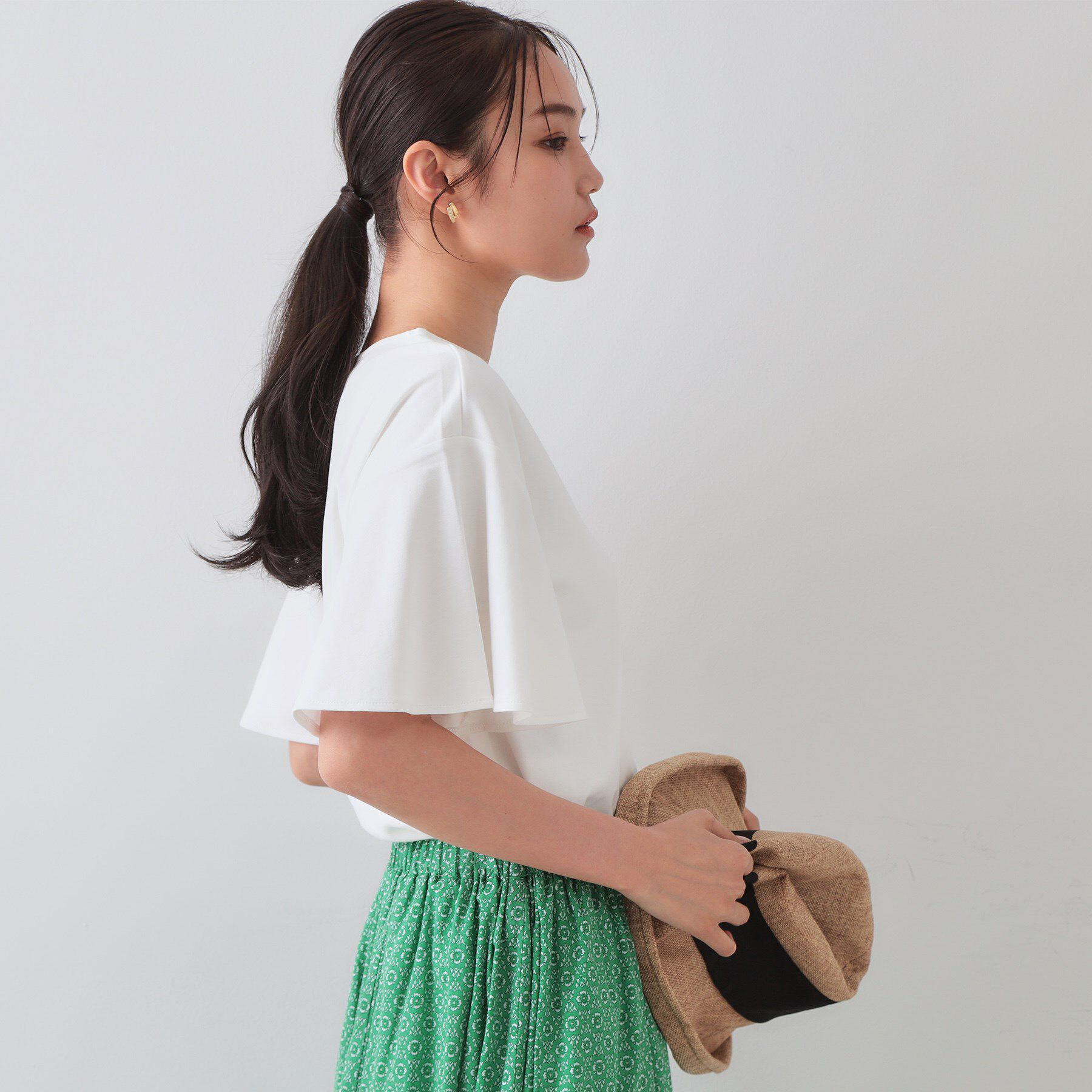 OPAQUE.CLIP「《S-LLサイズ》フレアスリーブカッソー【UV/接触冷感/洗濯機洗い可】」|Tシャツ・カットソー|