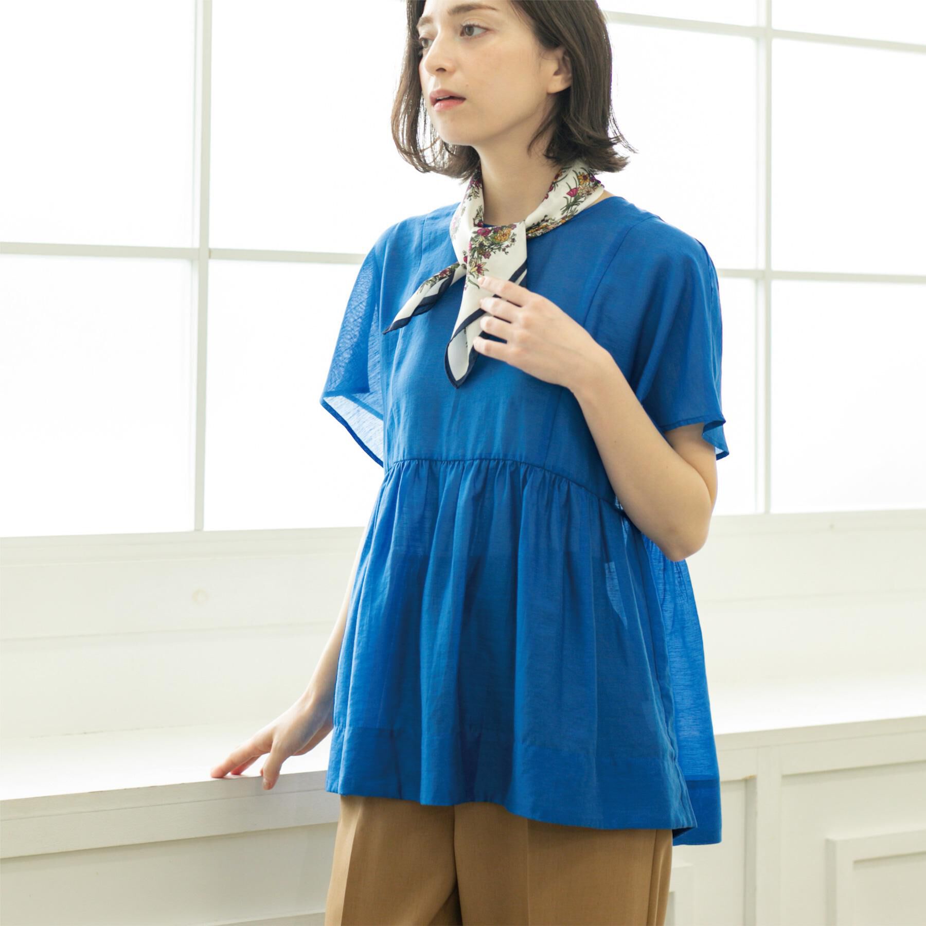 OPAQUE.CLIP「麻混シアーペプラムブラウス【洗濯機洗い可】」|シャツ・ブラウス|