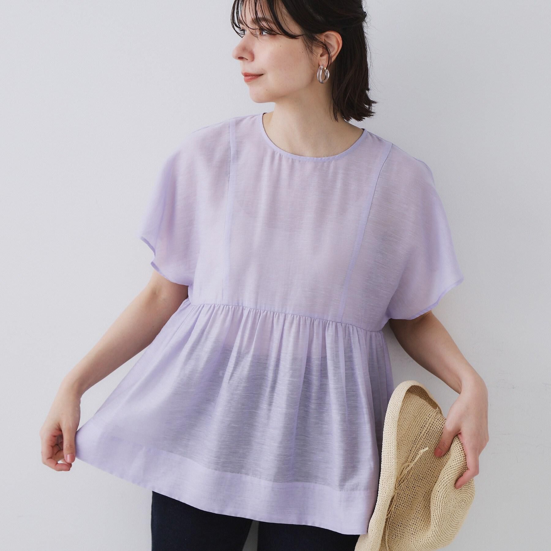 OPAQUE.CLIP「麻混シアーペプラムブラウス【洗濯機洗い可】」|シャツ・ブラウス|