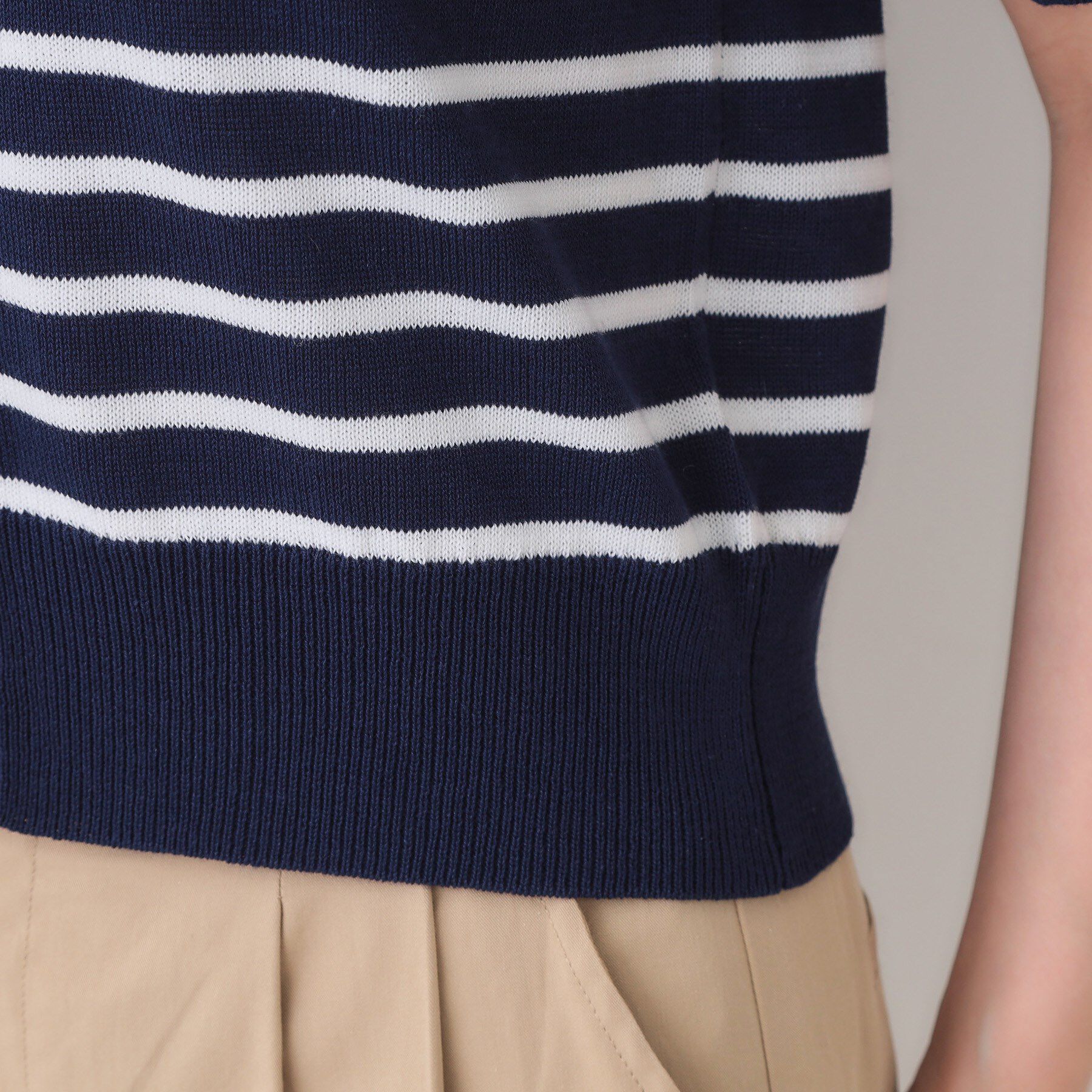 OPAQUE.CLIP「セーラーカラーボーダーニット【洗濯機洗い可】」|ニット・セーター|