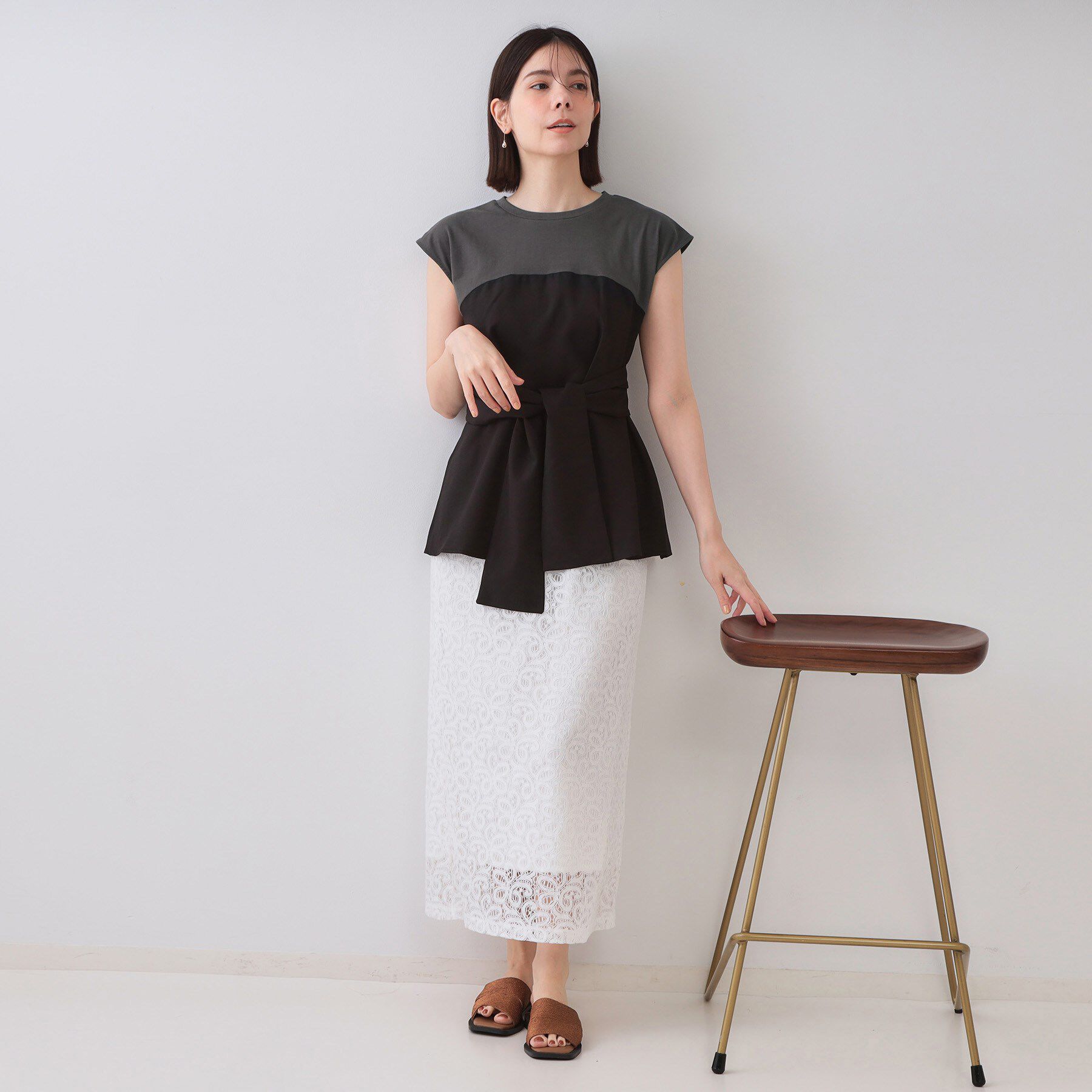 OPAQUE.CLIP「ビスチェドッキングカットソー【洗濯機洗い可】」|Tシャツ・カットソー|