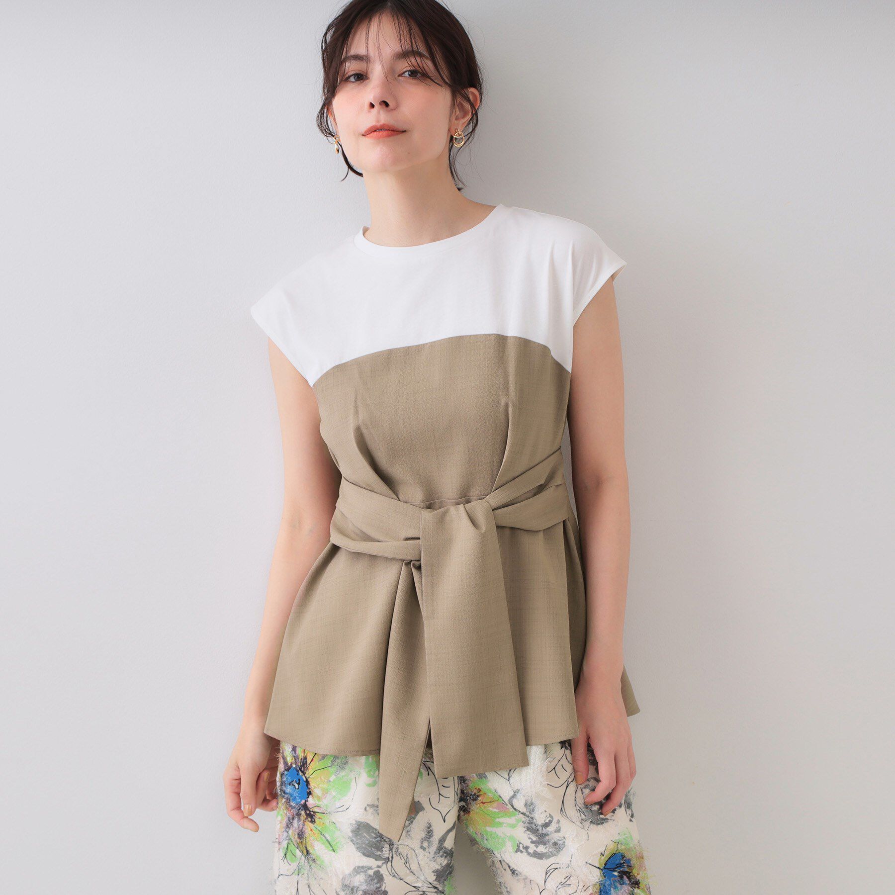 OPAQUE.CLIP「ビスチェドッキングカットソー【洗濯機洗い可】」|Tシャツ・カットソー|ベージュ(552)