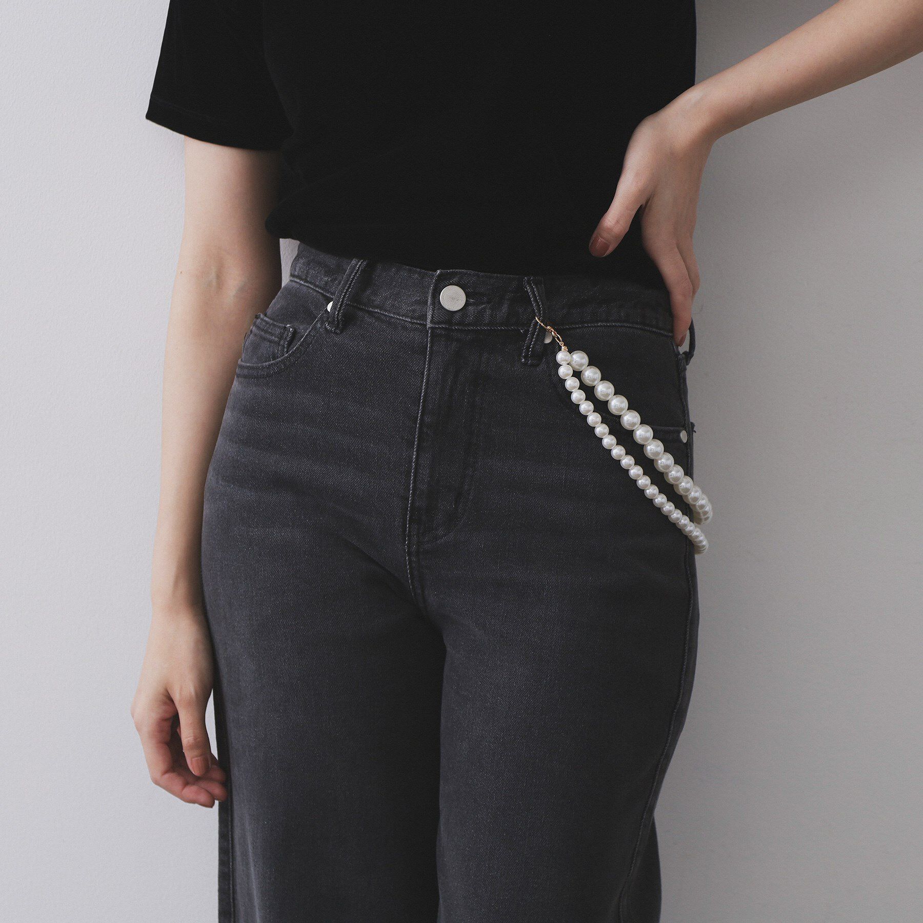 OPAQUE.CLIP「【マルチWAY】ネックレスにもなるパール調チェーンベルト」|ベルト|