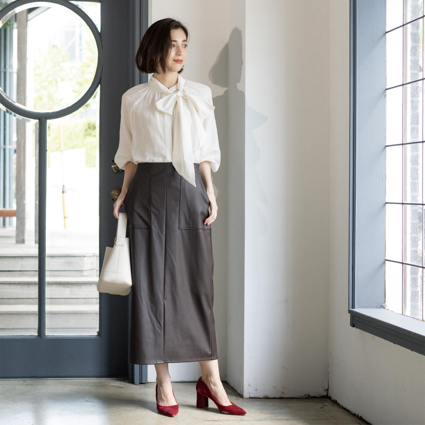 OPAQUE.CLIP「2WAYシアーボウタイブラウス【洗濯機洗い可】」|シャツ・ブラウス|