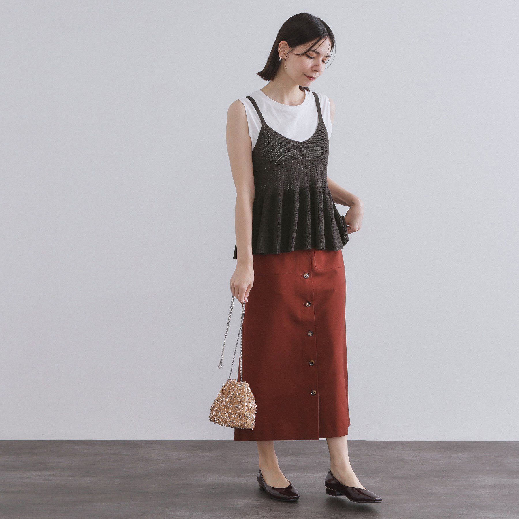 OPAQUE.CLIP「カギ針風ニットキャミビスチェ【洗濯機洗い可】」|ニット・セーター|