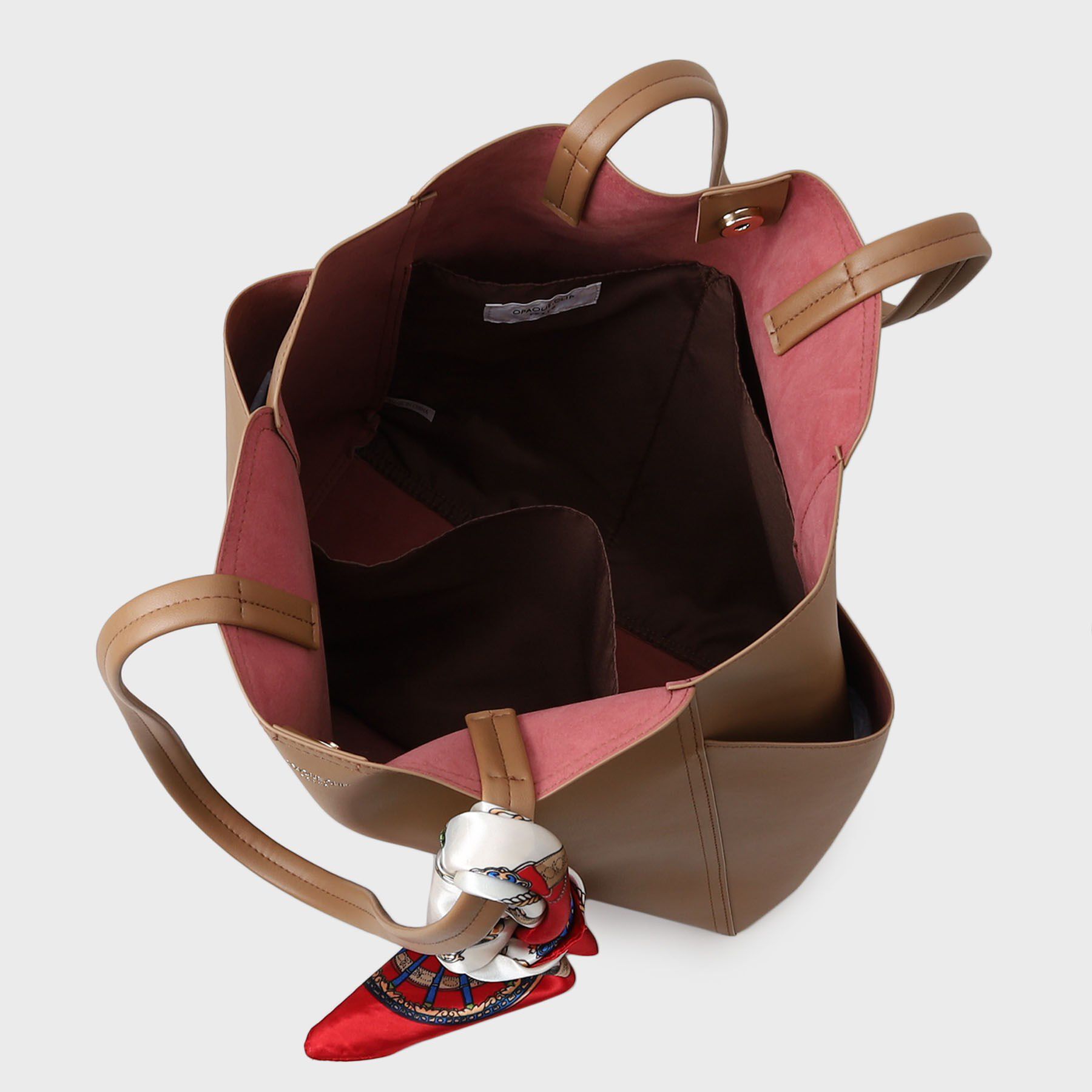 OPAQUE.CLIP「【A4サイズ対応】スカーフ付き裏スエード調合皮トートバッグ」|トートバッグ|