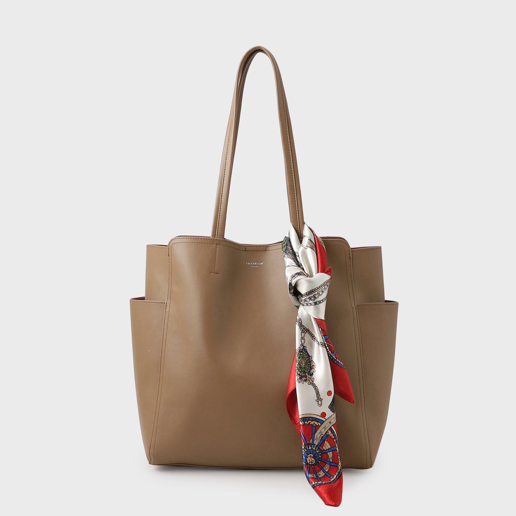 OPAQUE.CLIP「【A4サイズ対応】スカーフ付き裏スエード調合皮トートバッグ」|トートバッグ|