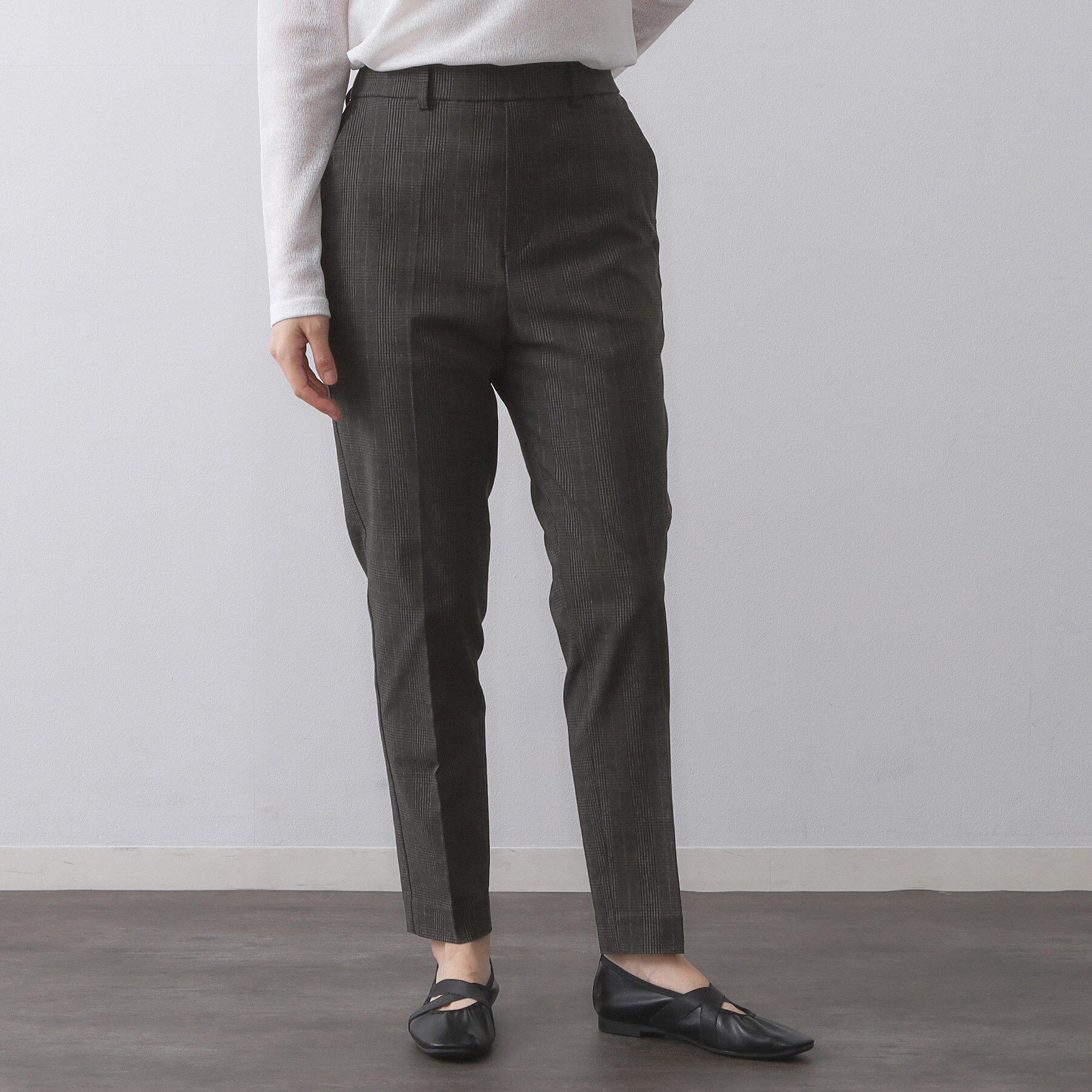 OPAQUE.CLIP「《SS-LLサイズ》ハイストレッチイージースティックパンツ【洗濯機洗い可】」|その他|チャコールグレー(2