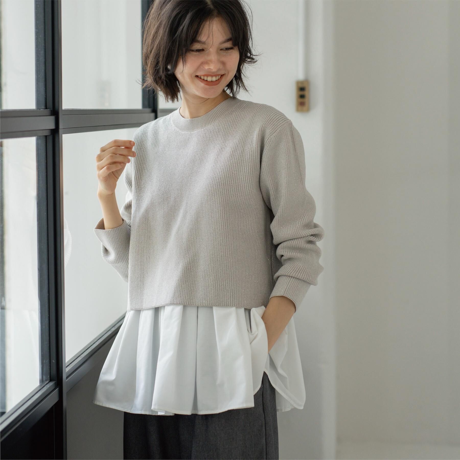 OPAQUE.CLIP「《ツインセット》ショートラメニット&times;フレアタンクトップ【洗濯機OK】」|その他|