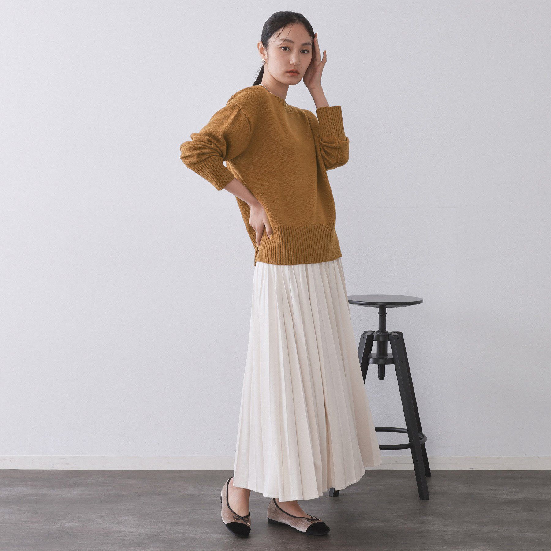 OPAQUE.CLIP「バックボタンリラクシーニット【洗濯機OK】」|ニット・セーター|