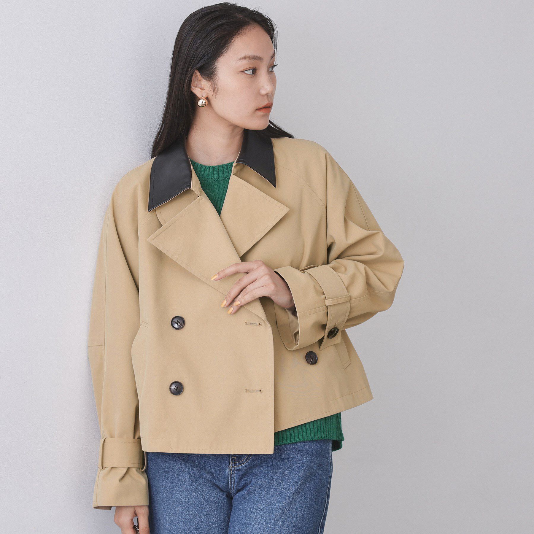 OPAQUE.CLIP「ショートトレンチコート【洗える】」|トレンチコート|ベージュ(052)