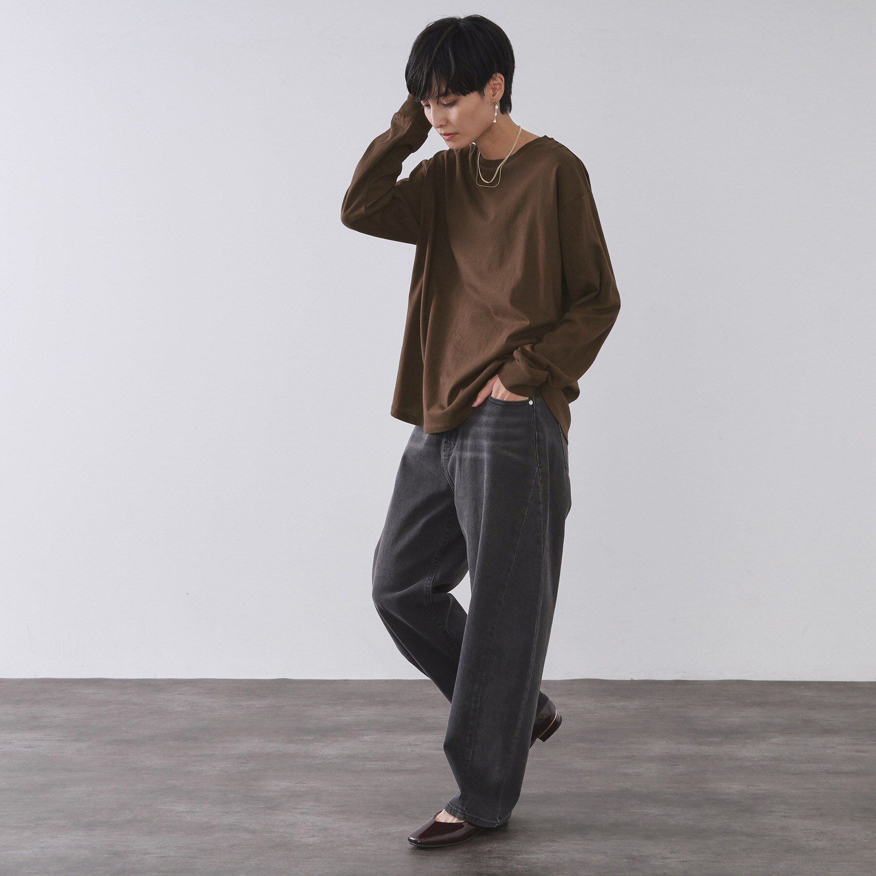 OPAQUE.CLIP「リラクシーロングTシャツ【洗濯機OK】」|Tシャツ・カットソー|