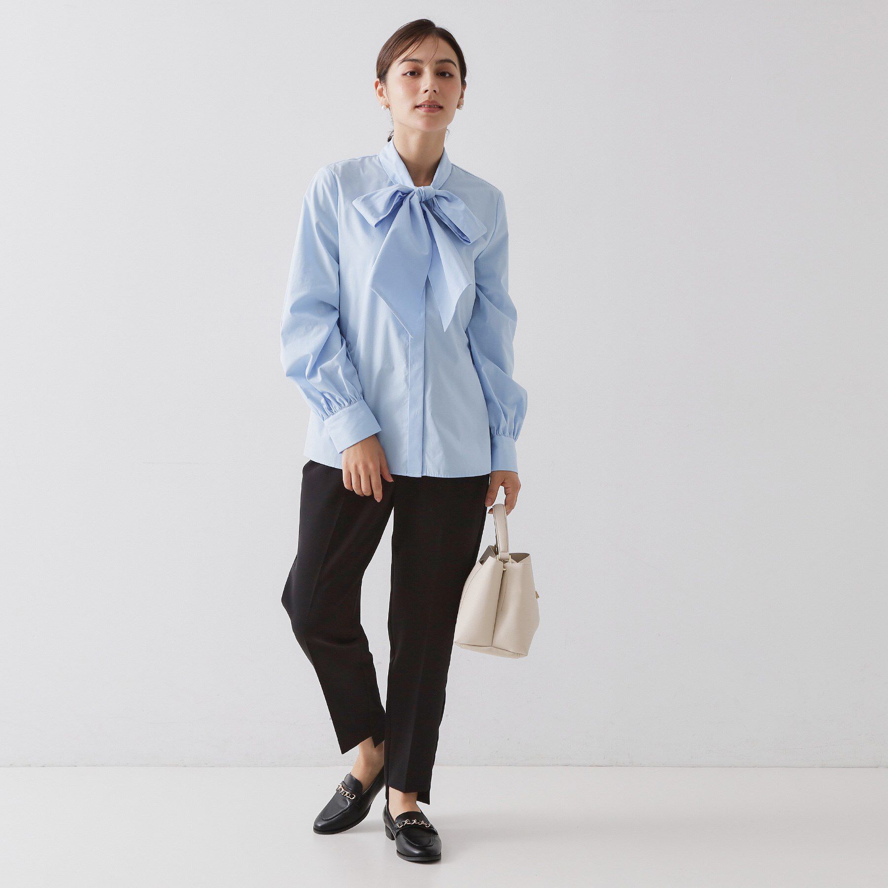 OPAQUE.CLIP「≪通勤・セレモニー対応≫ボウタイシャツブラウス【洗濯機OK】」|シャツ・ブラウス|