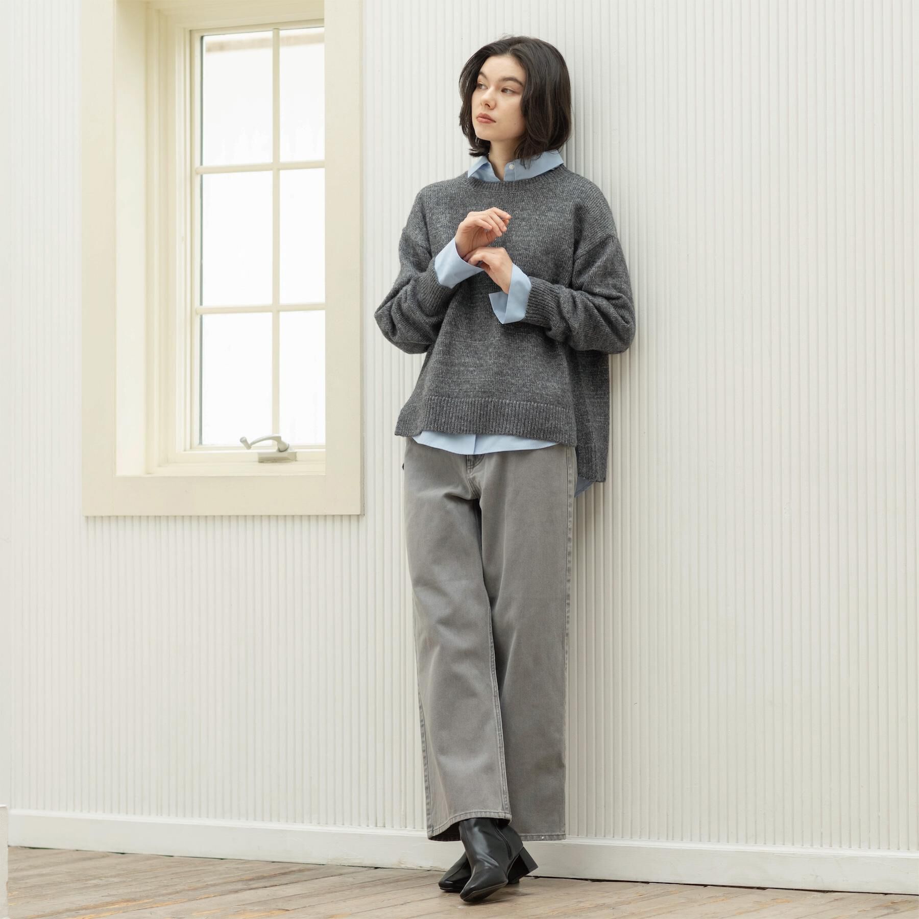 OPAQUE.CLIP「リラクシークルーネックニット【洗濯機OK】」|ニット・セーター|